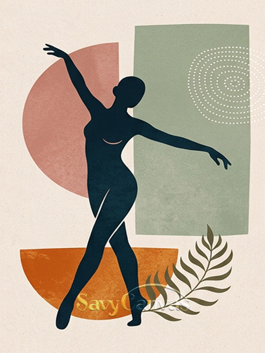 Elegant Dancing Woman Canvas Art - Minimalist Figure Decor #SS 181