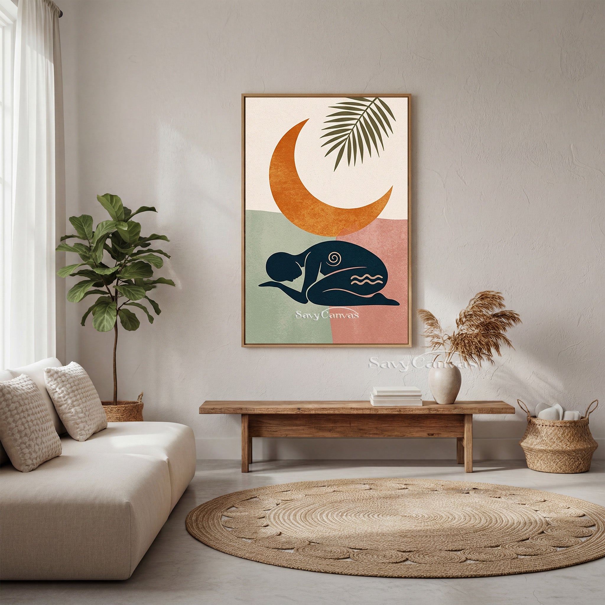 Modern Zen Meditation Figure Art - Handmade Oil Decor #SS 182