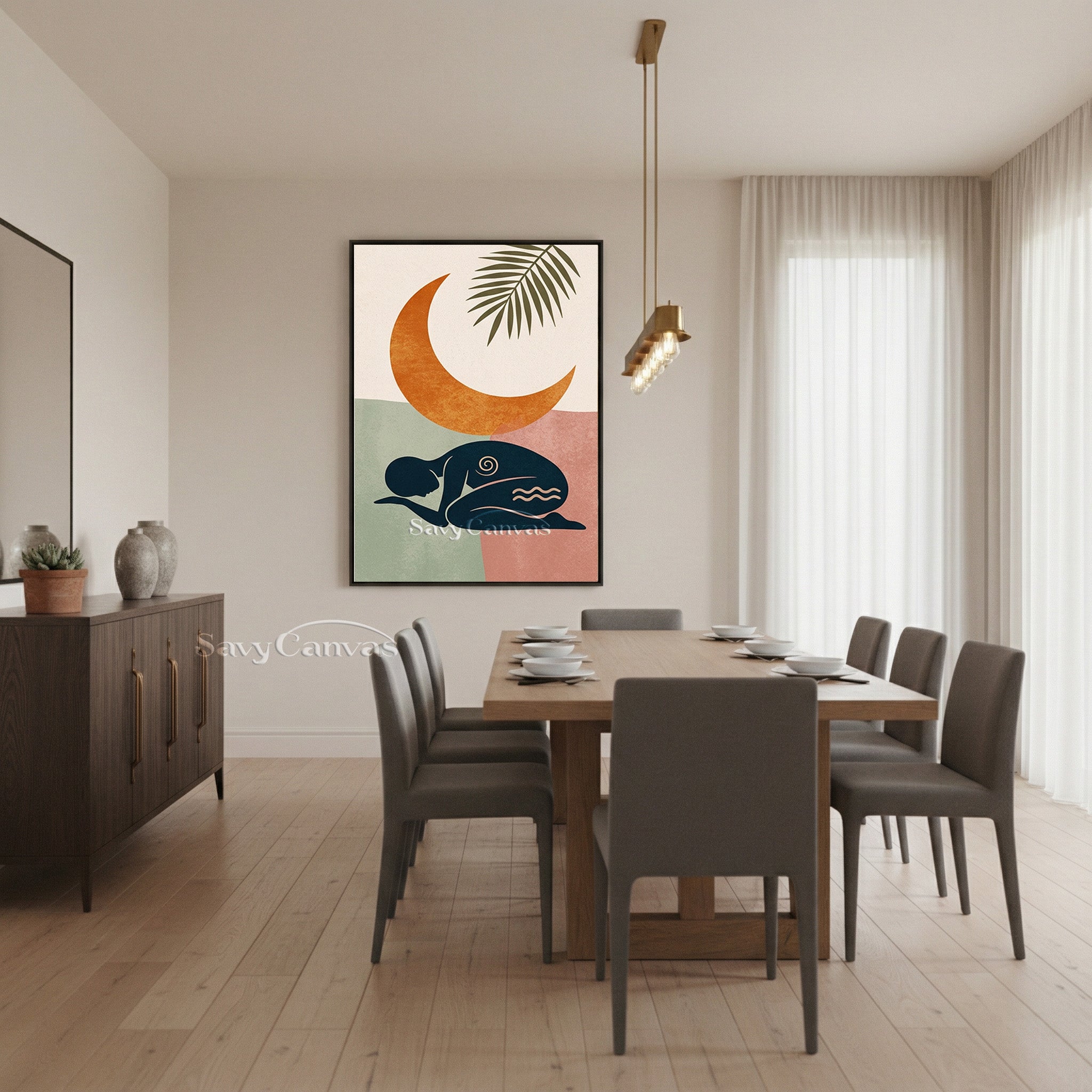Modern Zen Meditation Figure Art - Handmade Oil Decor #SS 182