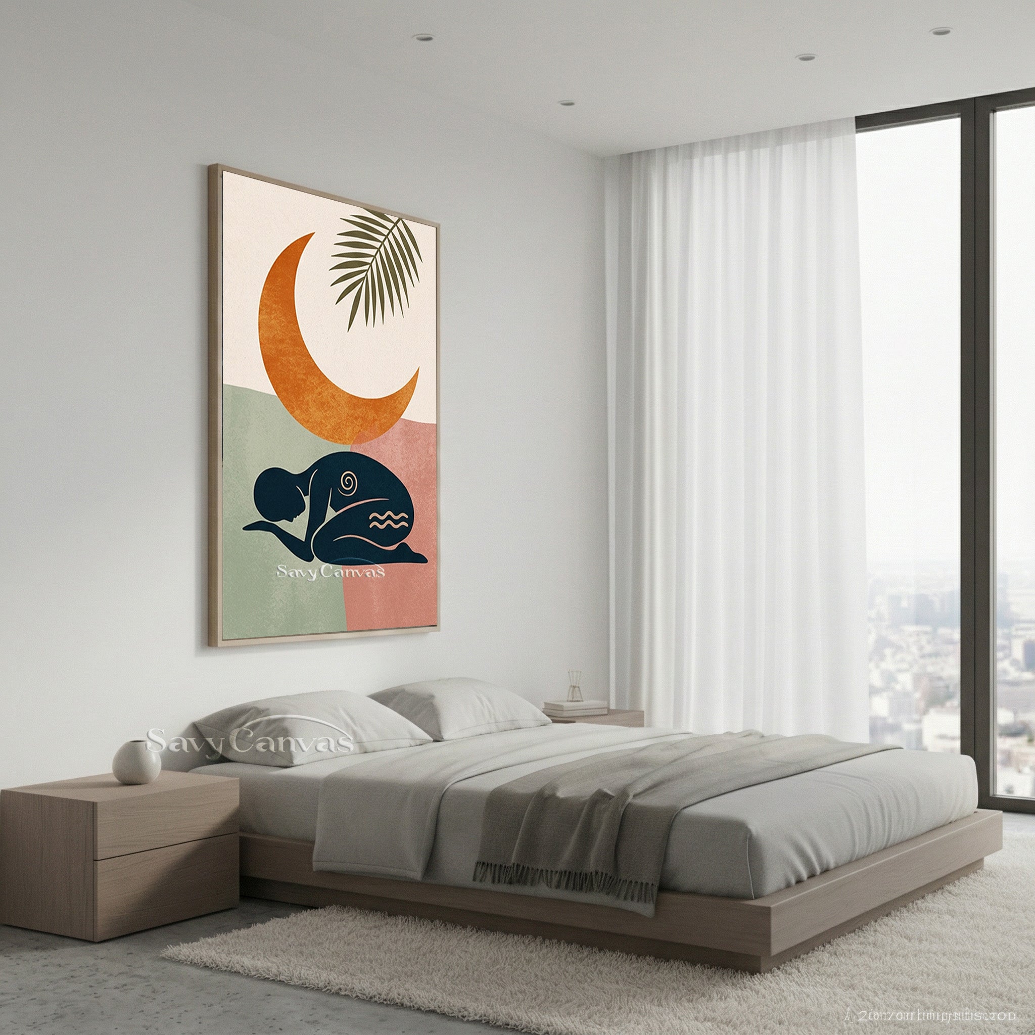 Modern Zen Meditation Figure Art - Handmade Oil Decor #SS 182