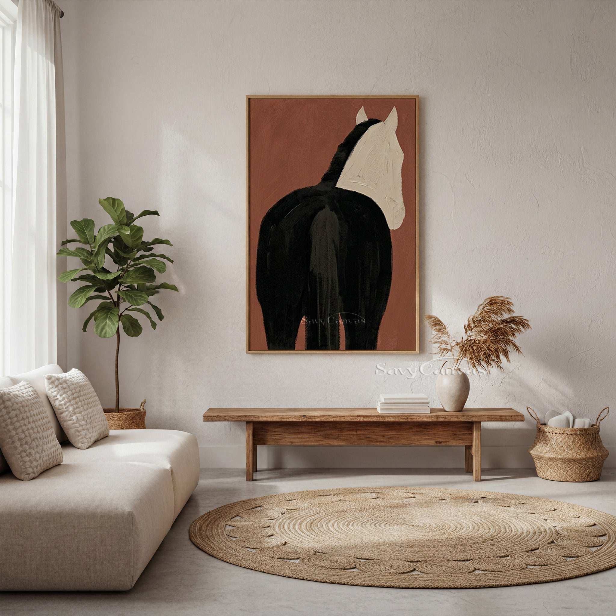 Nordic Style Horse Portrait Painting | Unique Hand-Painted Art #SS 186