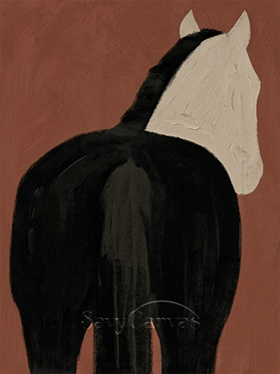Nordic Style Horse Portrait Painting | Unique Hand-Painted Art #SS 186