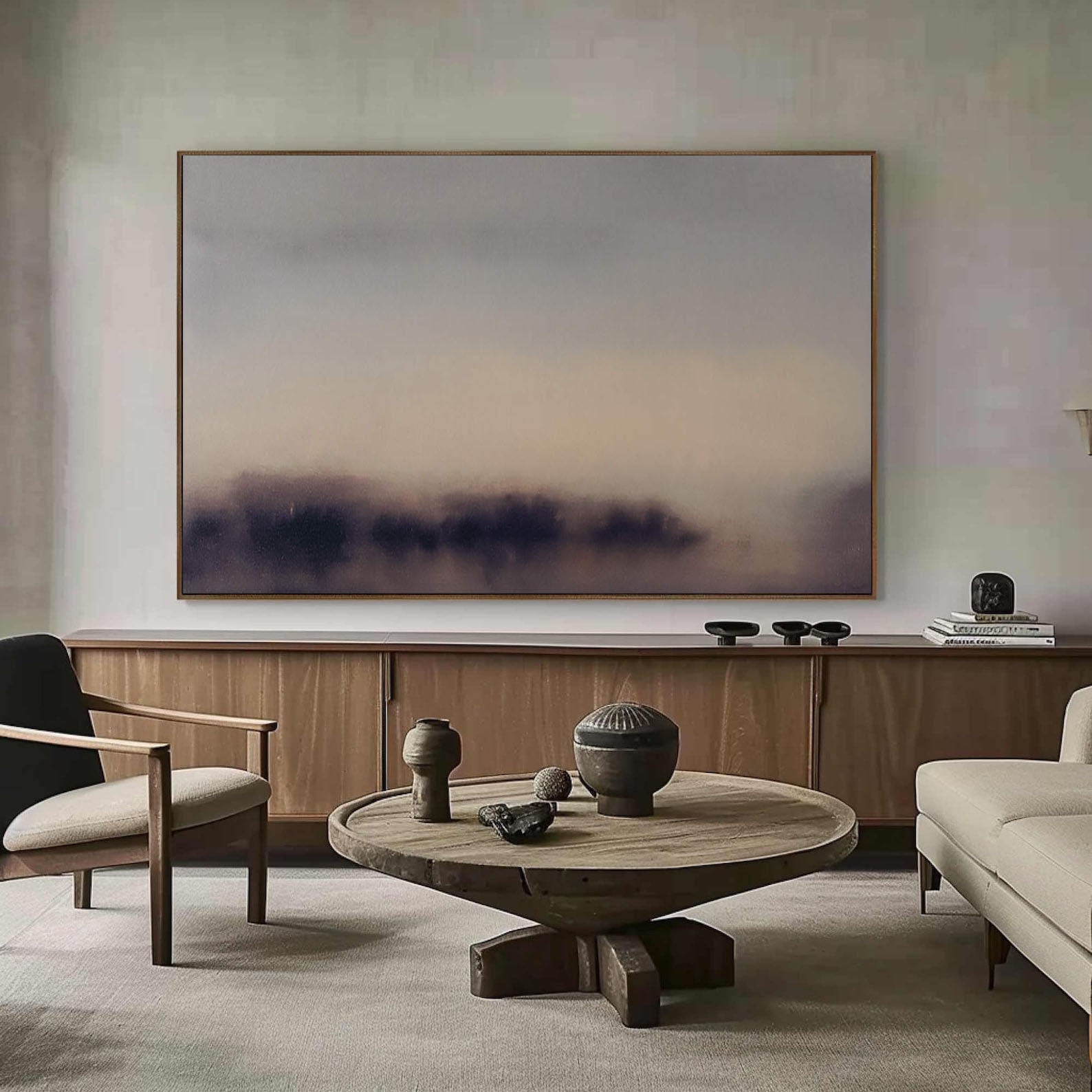 Misty Landscape Painting - Hand Painted Oil Art