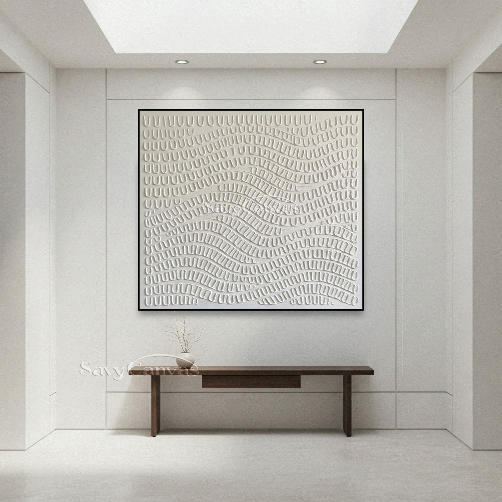 3D White Plaster Art | Minimalist Sculptural Painting #AA 496