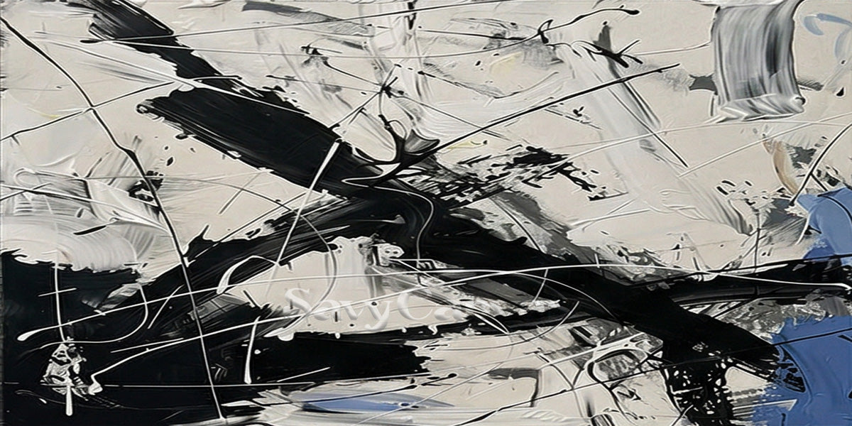 Modern Monochrome Abstract Wall Art | High-Contrast Minimalist Decor #JJ 464