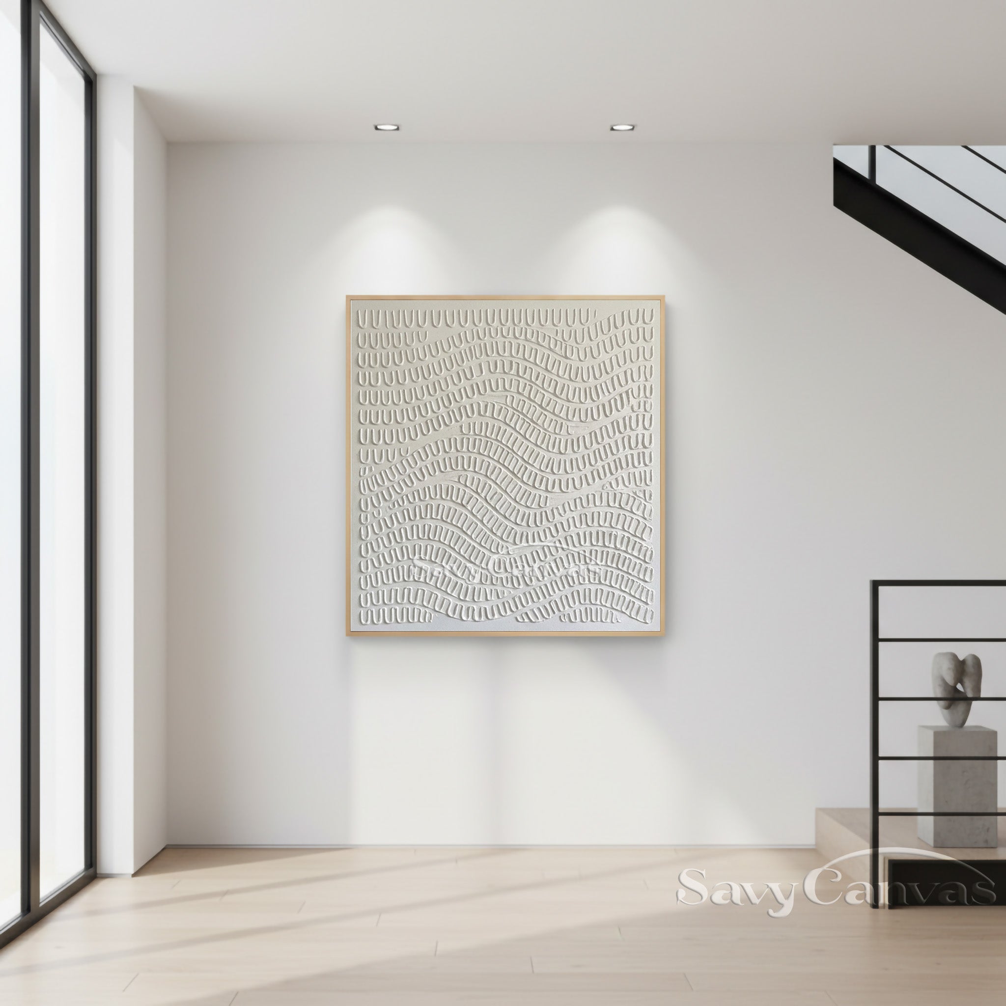 3D White Plaster Art | Minimalist Sculptural Painting #AA 496