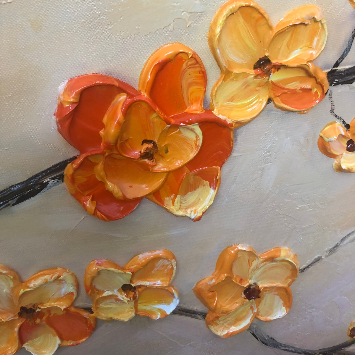 3D Blossom Tree Painting - Textured Floral Landscape #TC 006