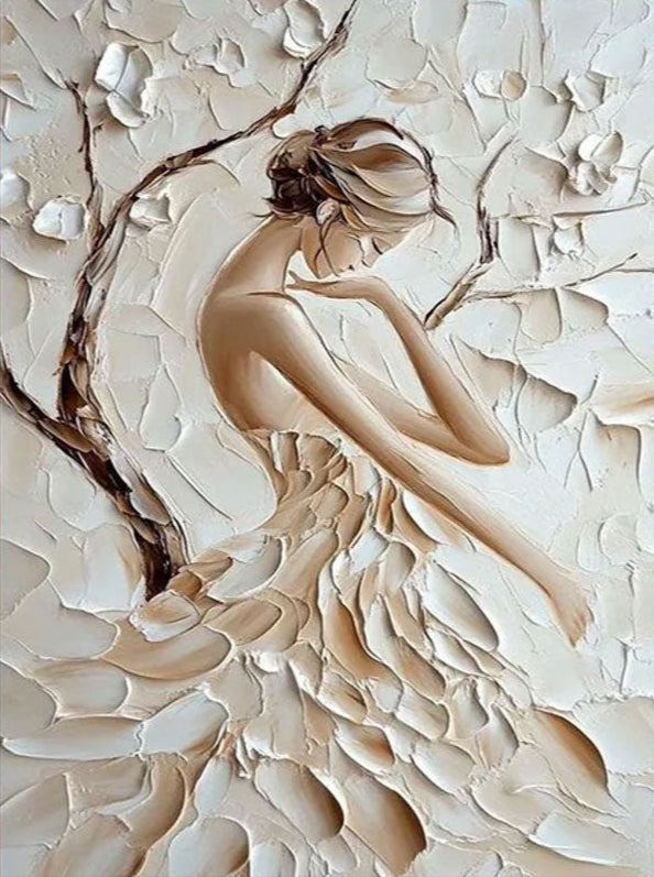 3D Textured Female Portrait - Modern Art Decor #TB 008