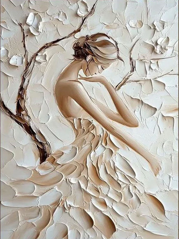 3D Textured Female Portrait - Modern Art Decor #TB 008