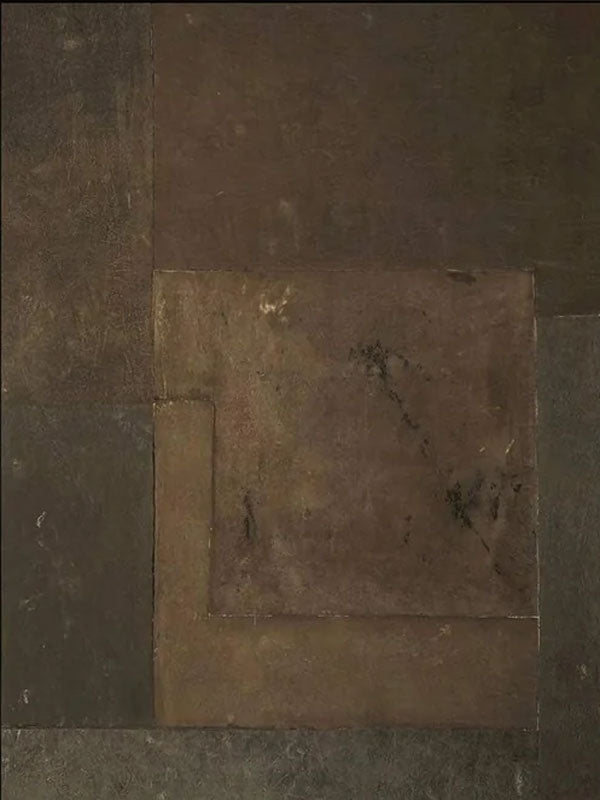 Contemporary Brown Abstract Oil Painting with Layered Texture Canvas #TC 038