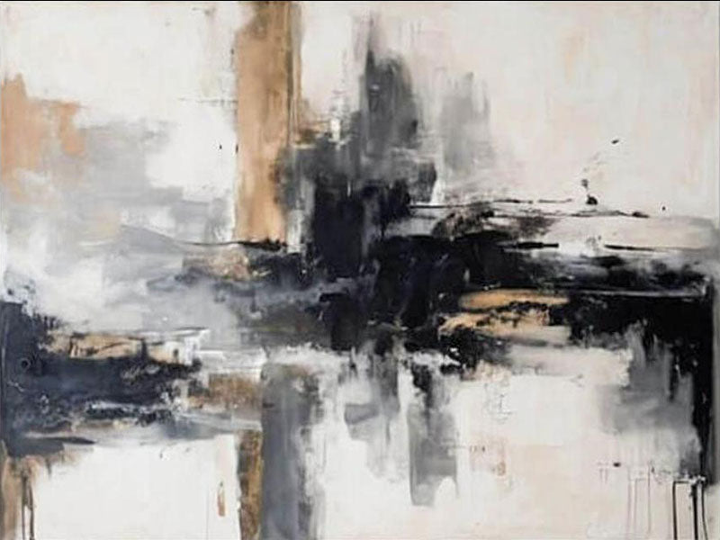 Industrial Style Wall Art | Large Abstract Canvas Print #JJ 442