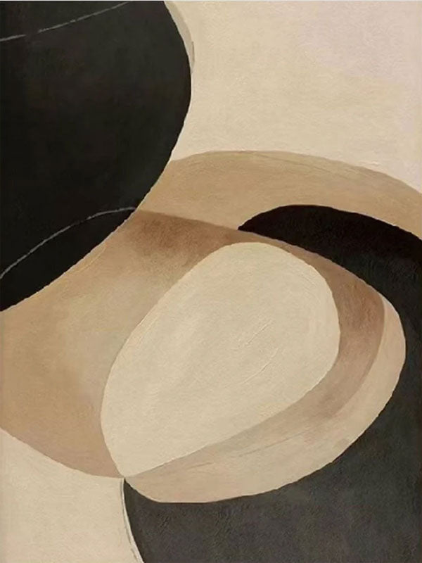 Abstract Neutral Painting - Wabi Sabi Geometric Wall Art #TC 153
