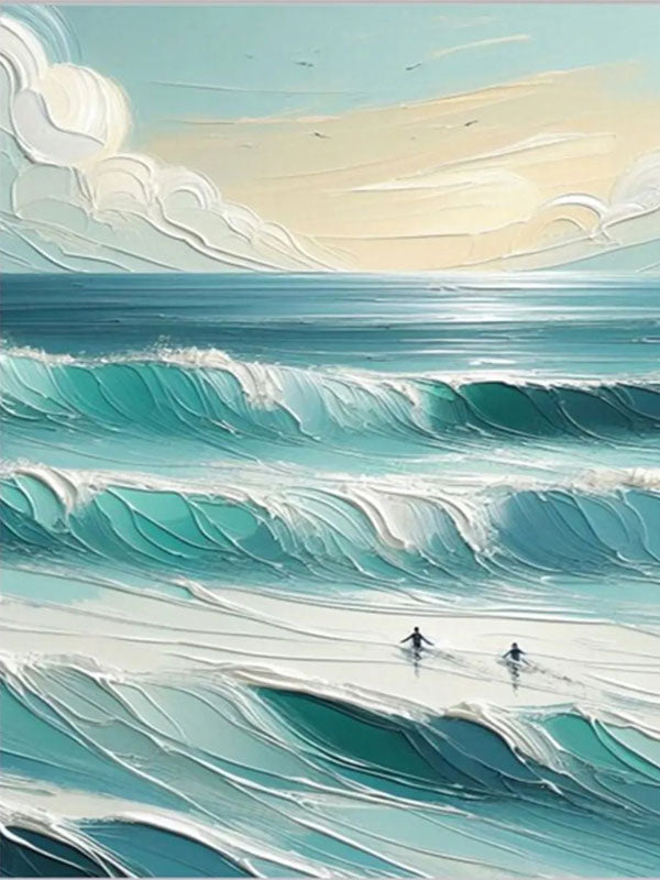Surfer's Horizon – Abstract Ocean Wall Art # JJ 144