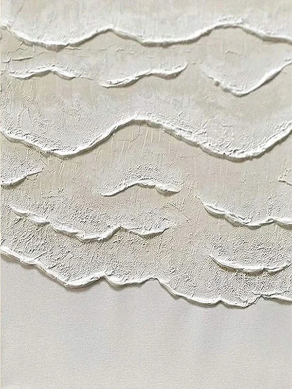 Beige and White  Textured Abstract Oil Painting # JJ 130