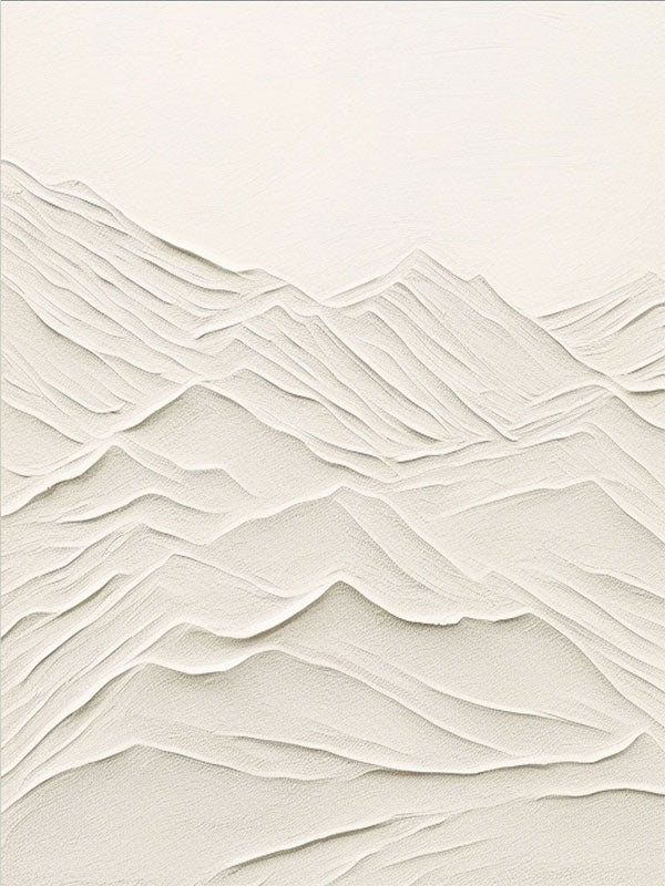 Neutral Tone 3D Textured Wall Art - Plaster Mountain Range Canvas #JJ 356