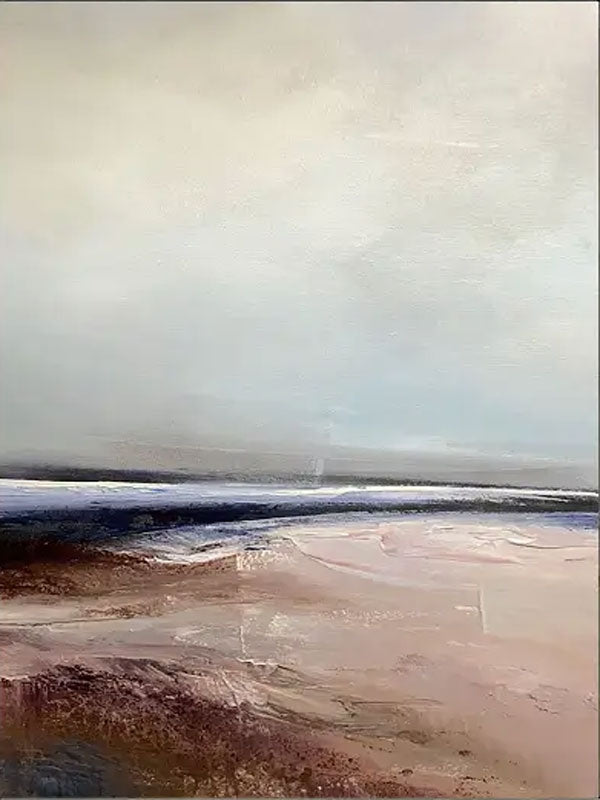 Abstract Beach Landscape Canvas Art - Minimalist Nature-Inspired Wall Decor # JJ 150
