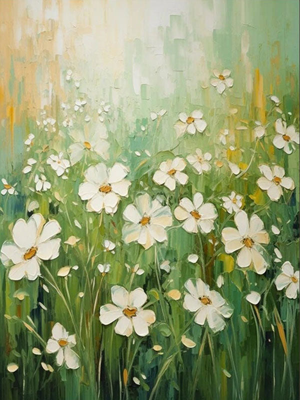 Vibrant Field of Flowers Art – Modern Floral Canvas for Decor #JJ 289