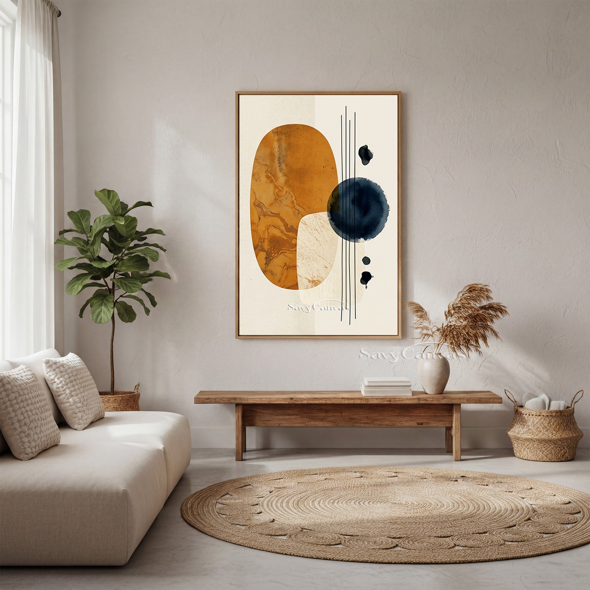 Modern Earth Tone Abstract Canvas Wall Art | Handmade Oil Painting #SS 191