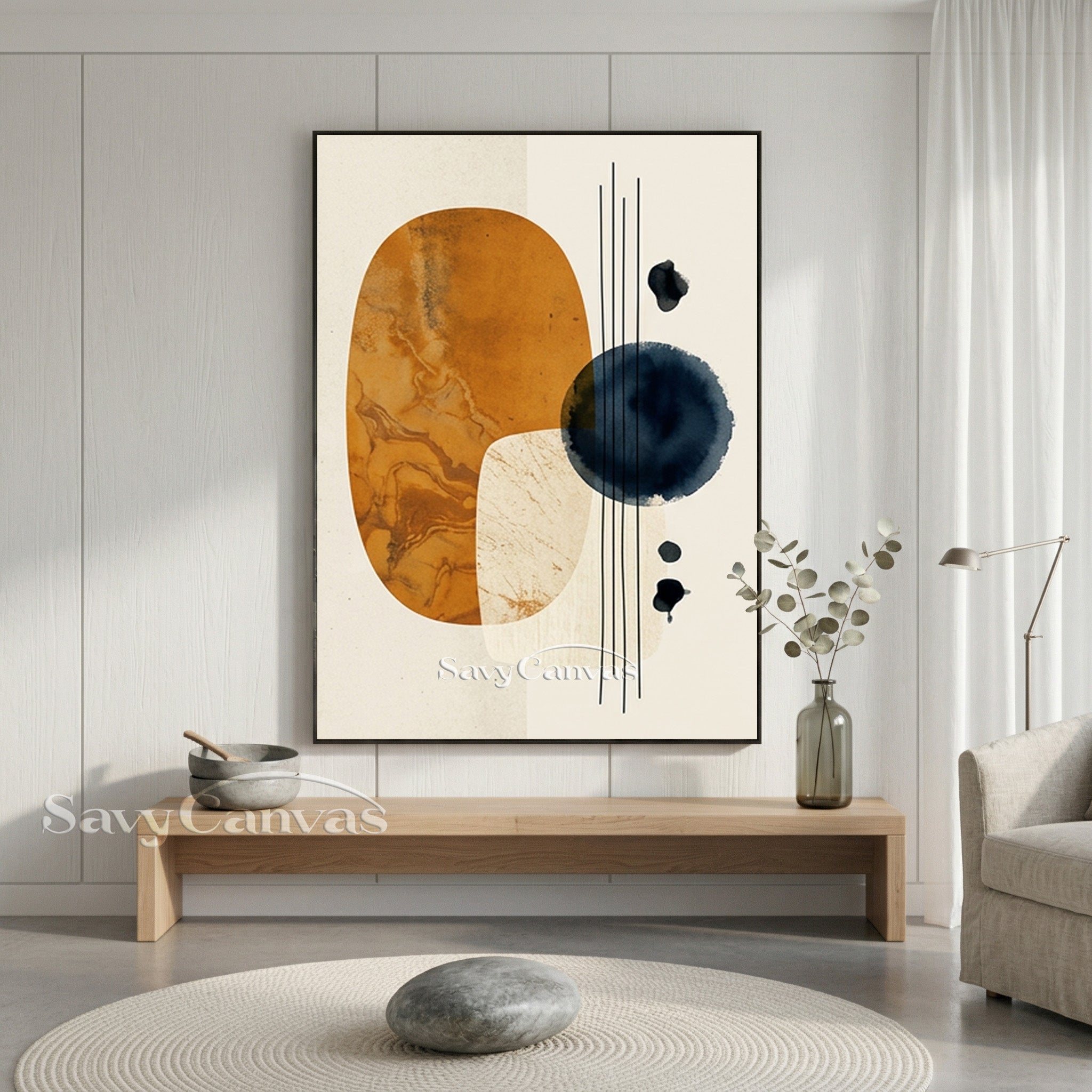 Modern Earth Tone Abstract Canvas Wall Art | Handmade Oil Painting #SS 191