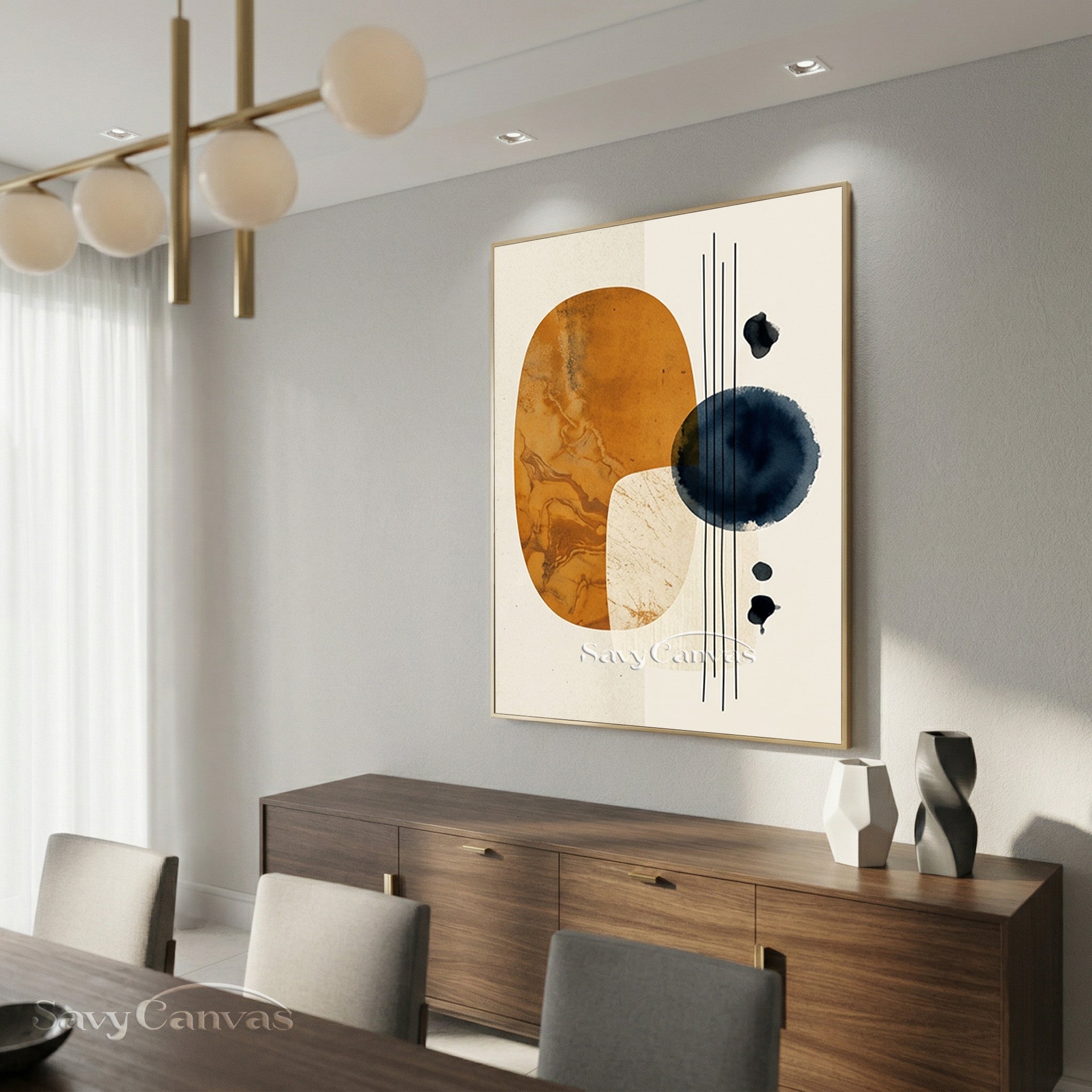 Modern Earth Tone Abstract Canvas Wall Art | Handmade Oil Painting #SS 191