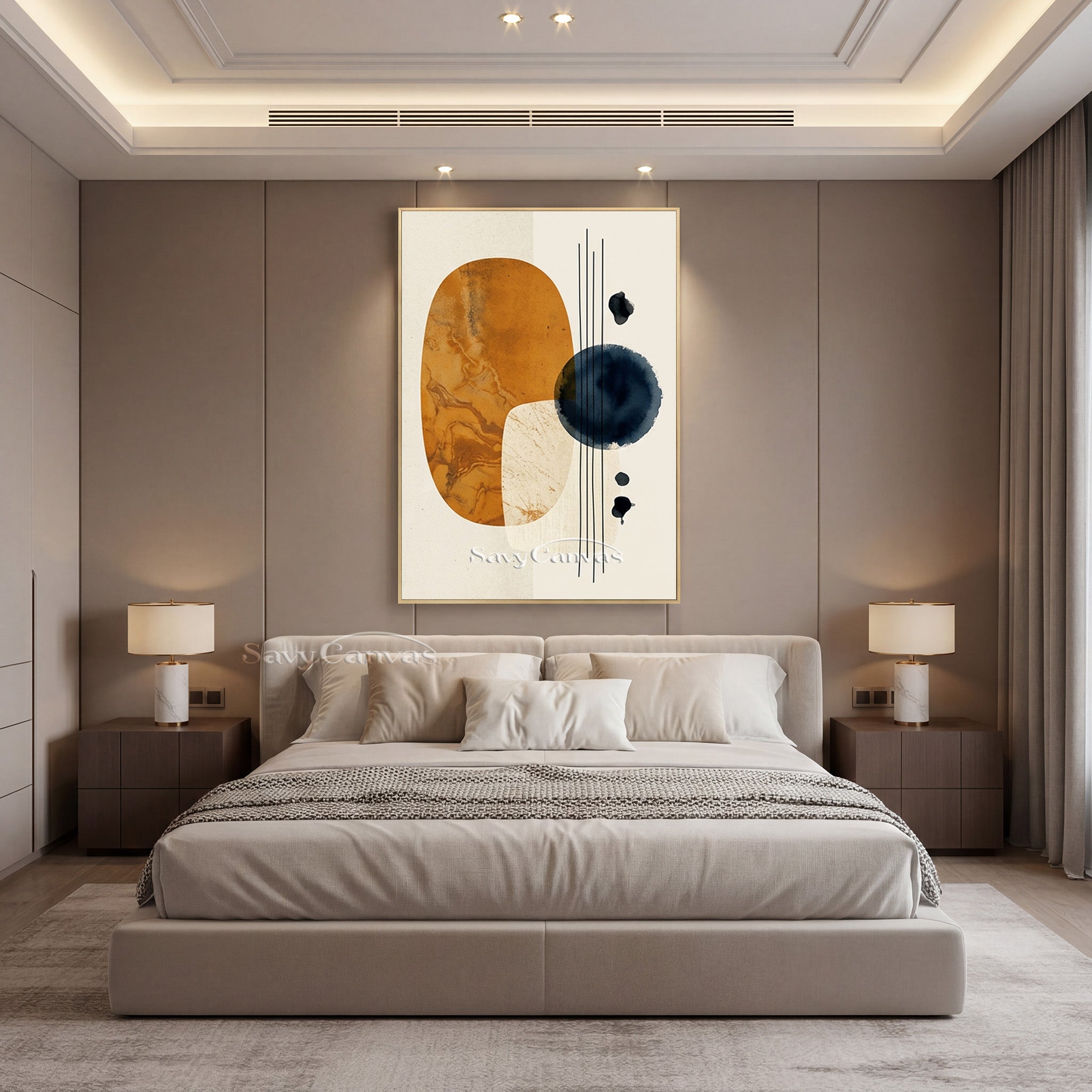 Modern Earth Tone Abstract Canvas Wall Art | Handmade Oil Painting #SS 191