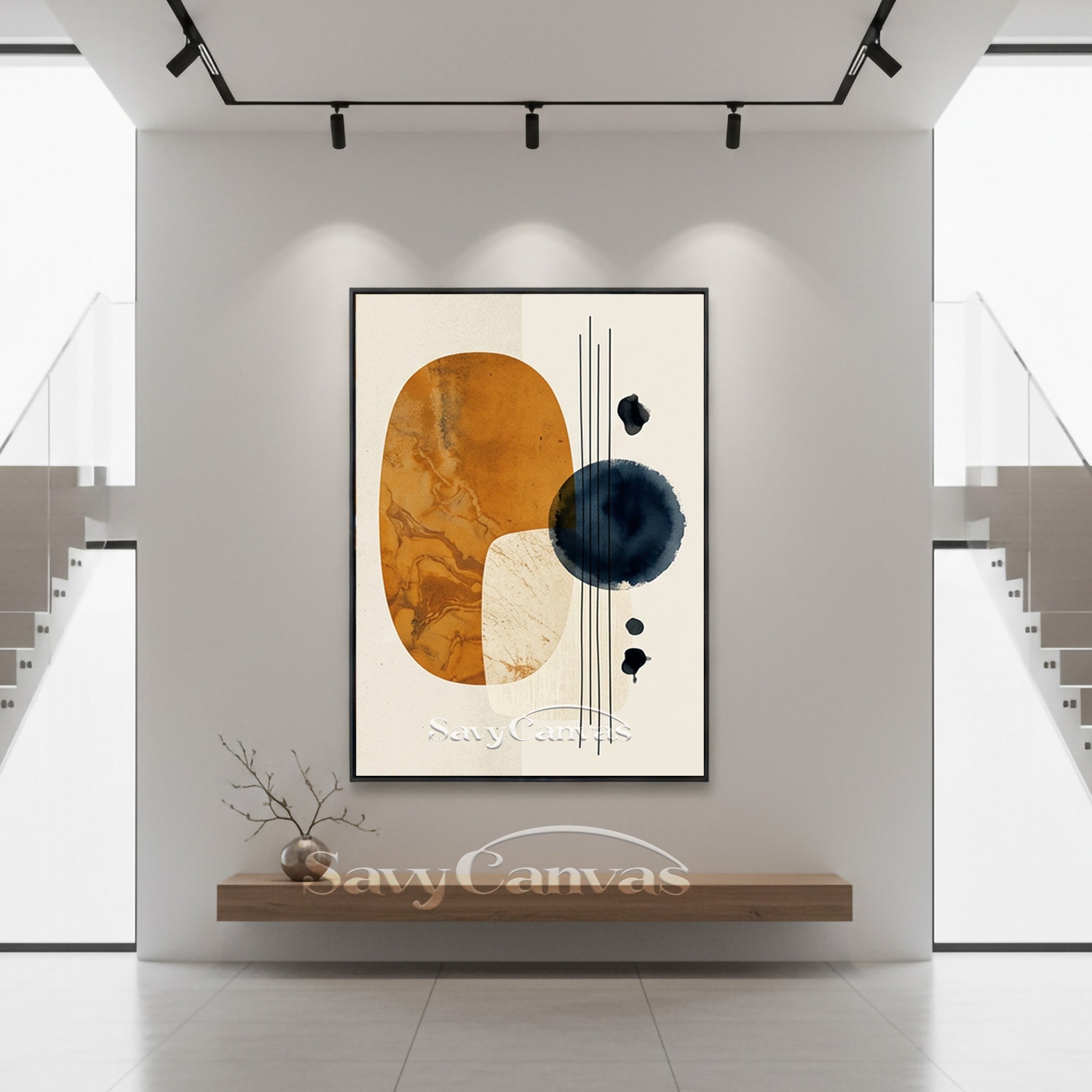 Modern Earth Tone Abstract Canvas Wall Art | Handmade Oil Painting #SS 191