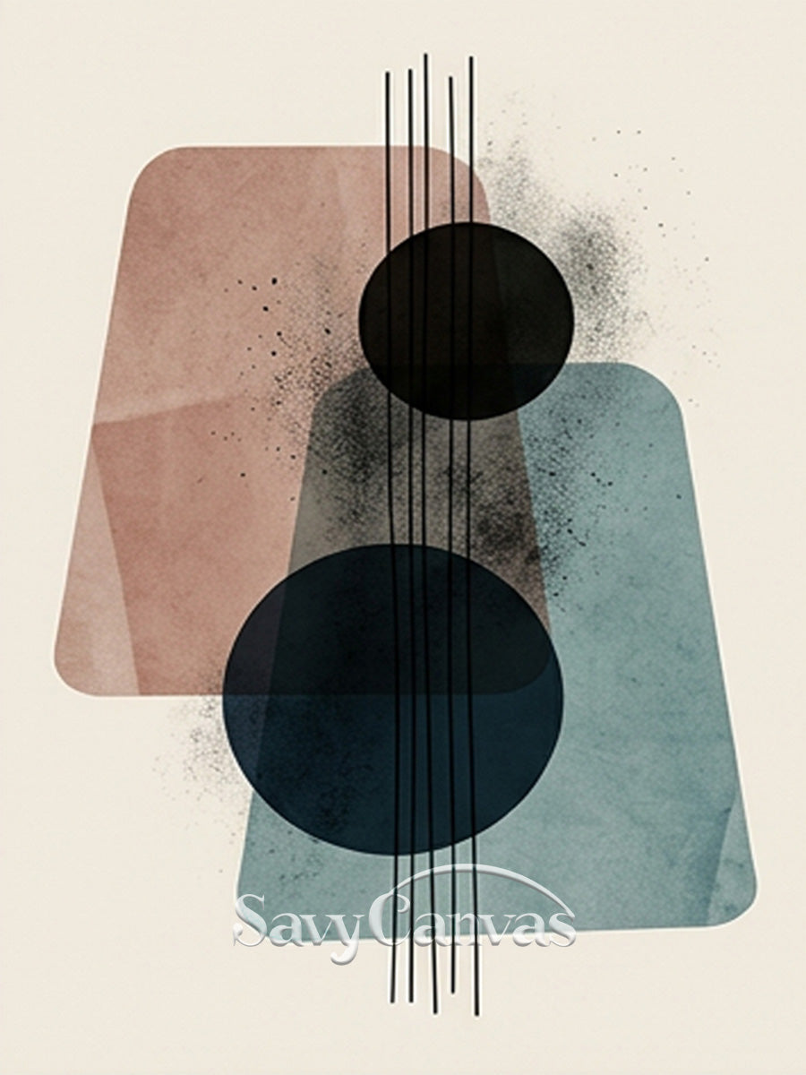 Minimalist Mid-Century Abstract Wall Art - Hand-Painted Canvas #SS 193