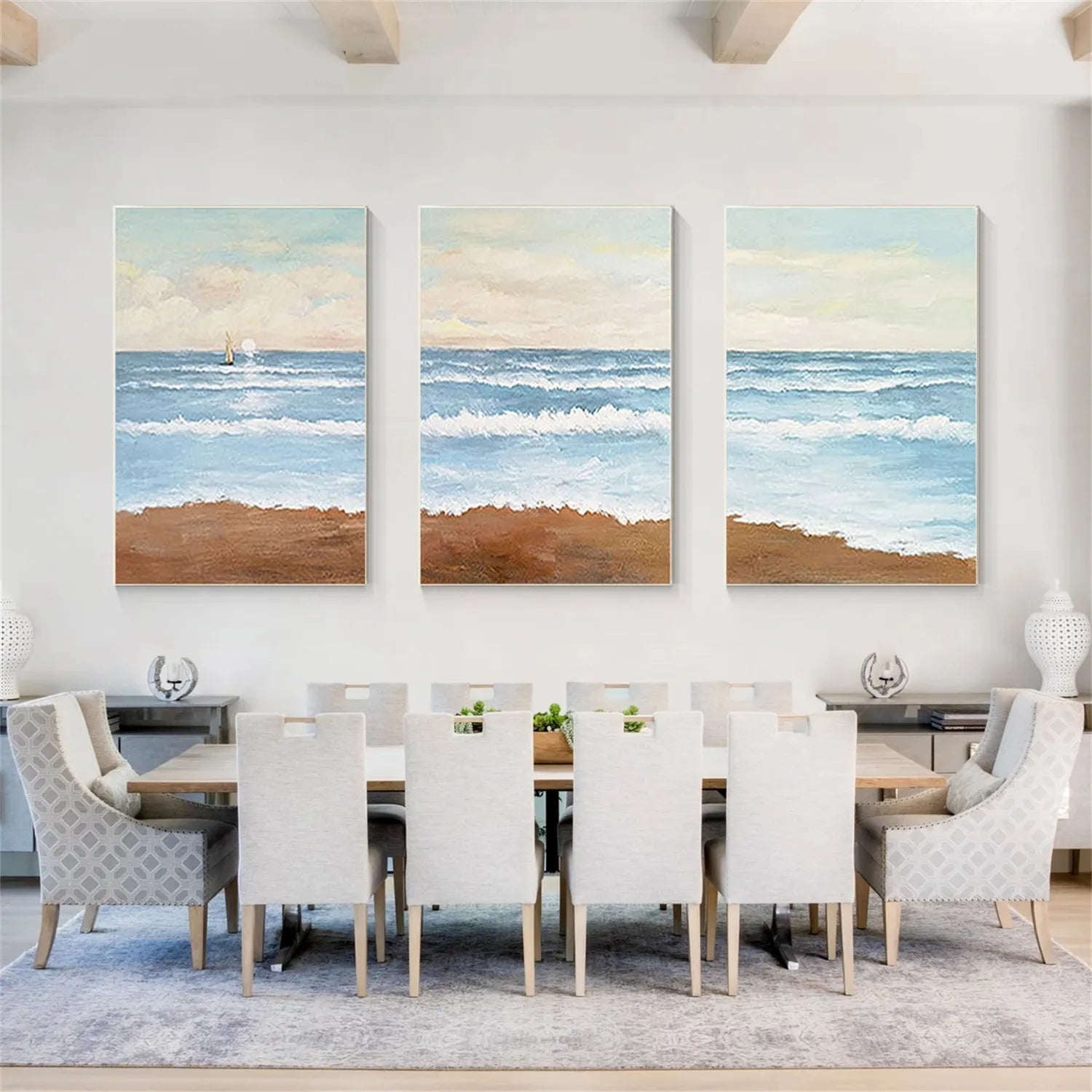 Handmade Soft Tone Beach - Abstract Coastal Art
