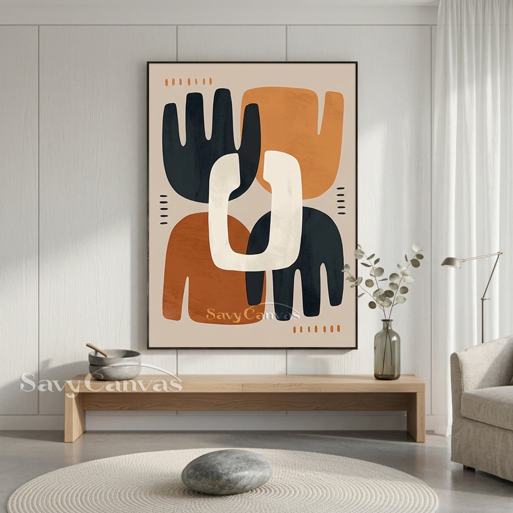 Original Abstract Geometric Wall Art for Living Room #SS 197