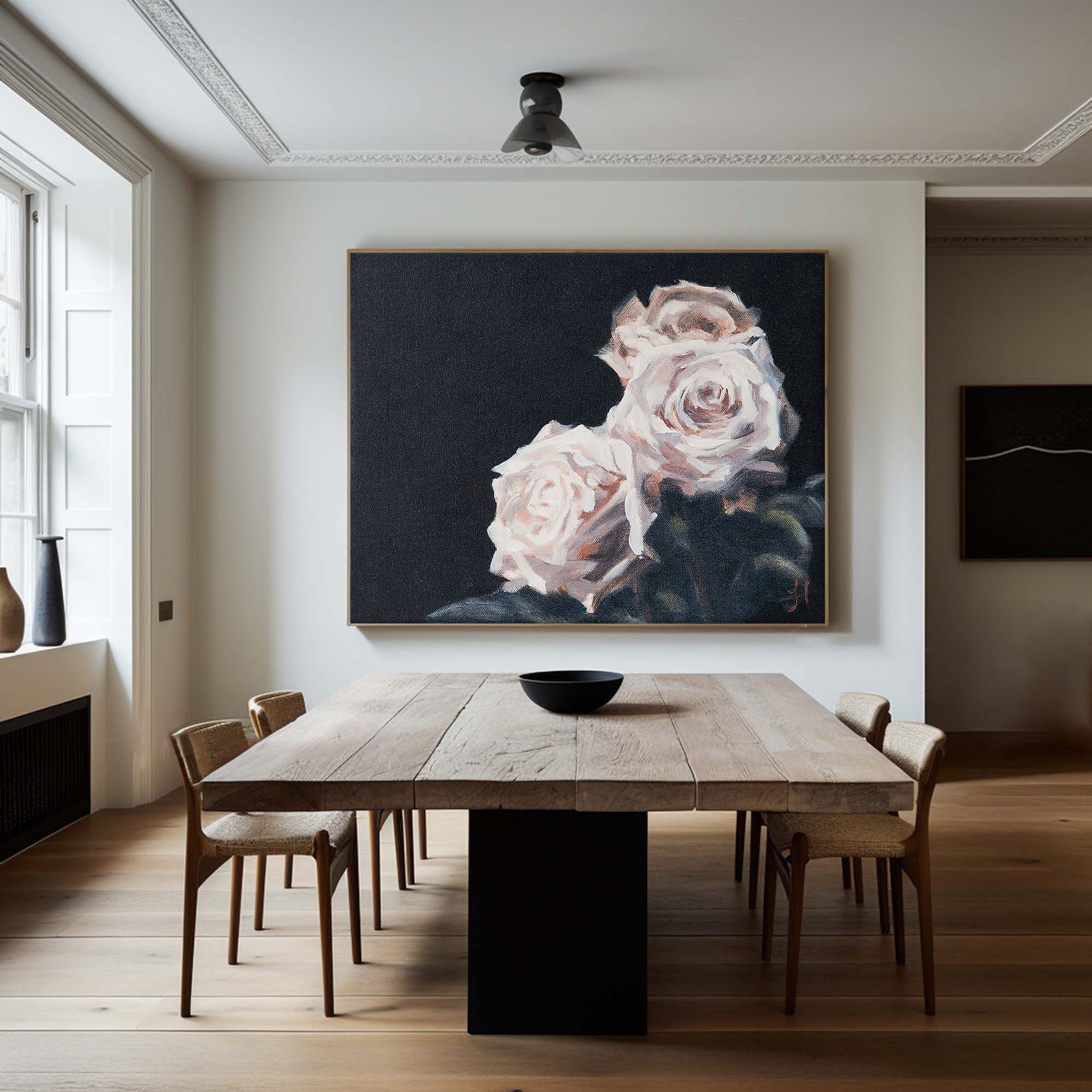 Rose Wall Art - Hand Painted Large Oil Painting #TC 141