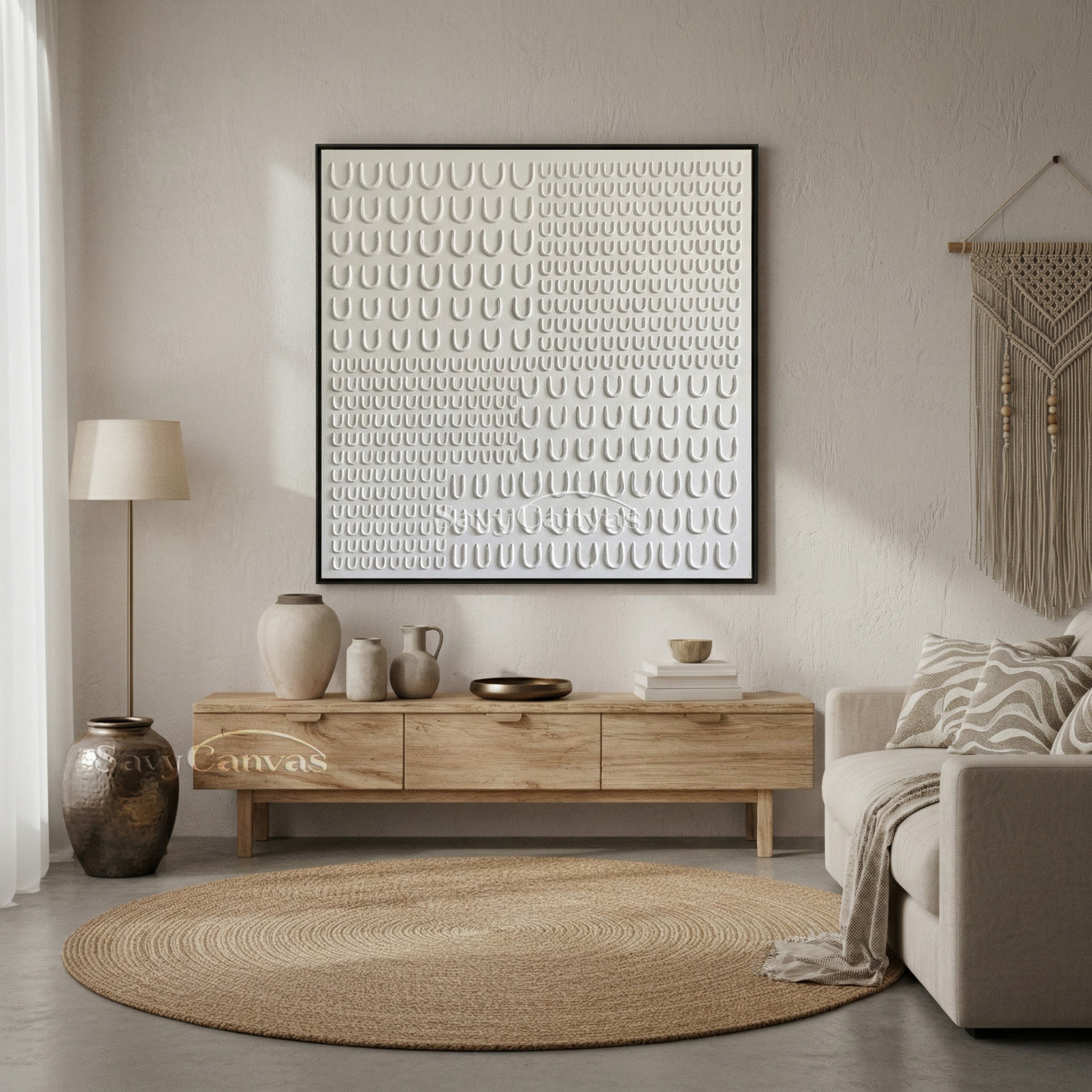 3D White Plaster Art | Minimalist Sculptural Painting #AA 495