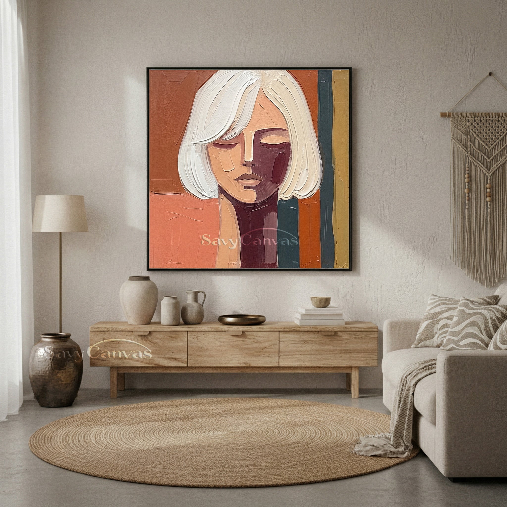 Hand-Painted Contemporary Portrait Painting #SS 103