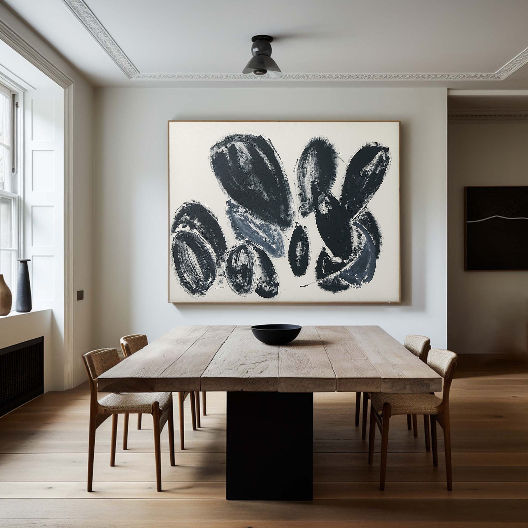 Abstract Painting with Organic Shapes for Home