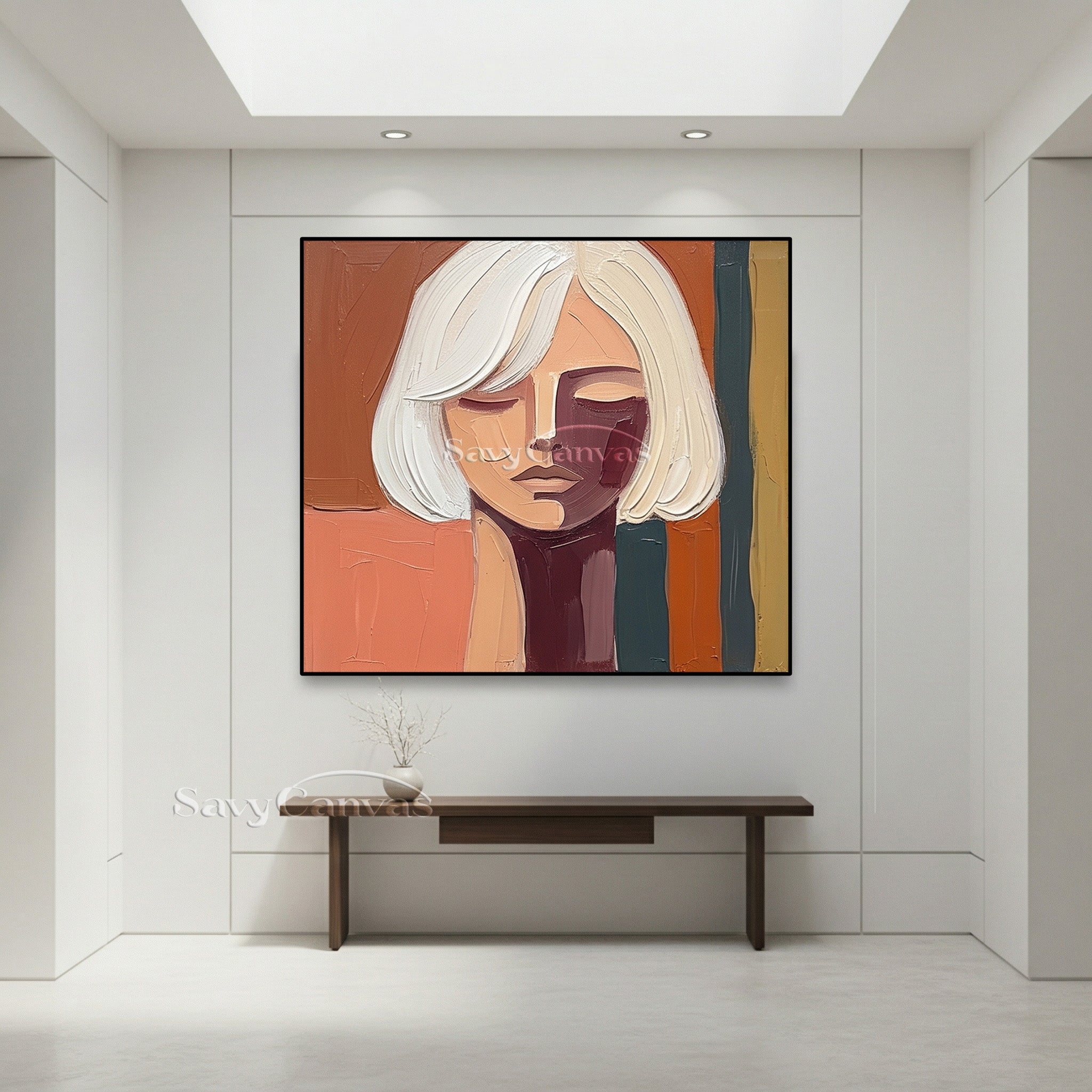 Hand-Painted Contemporary Portrait Painting #SS 103