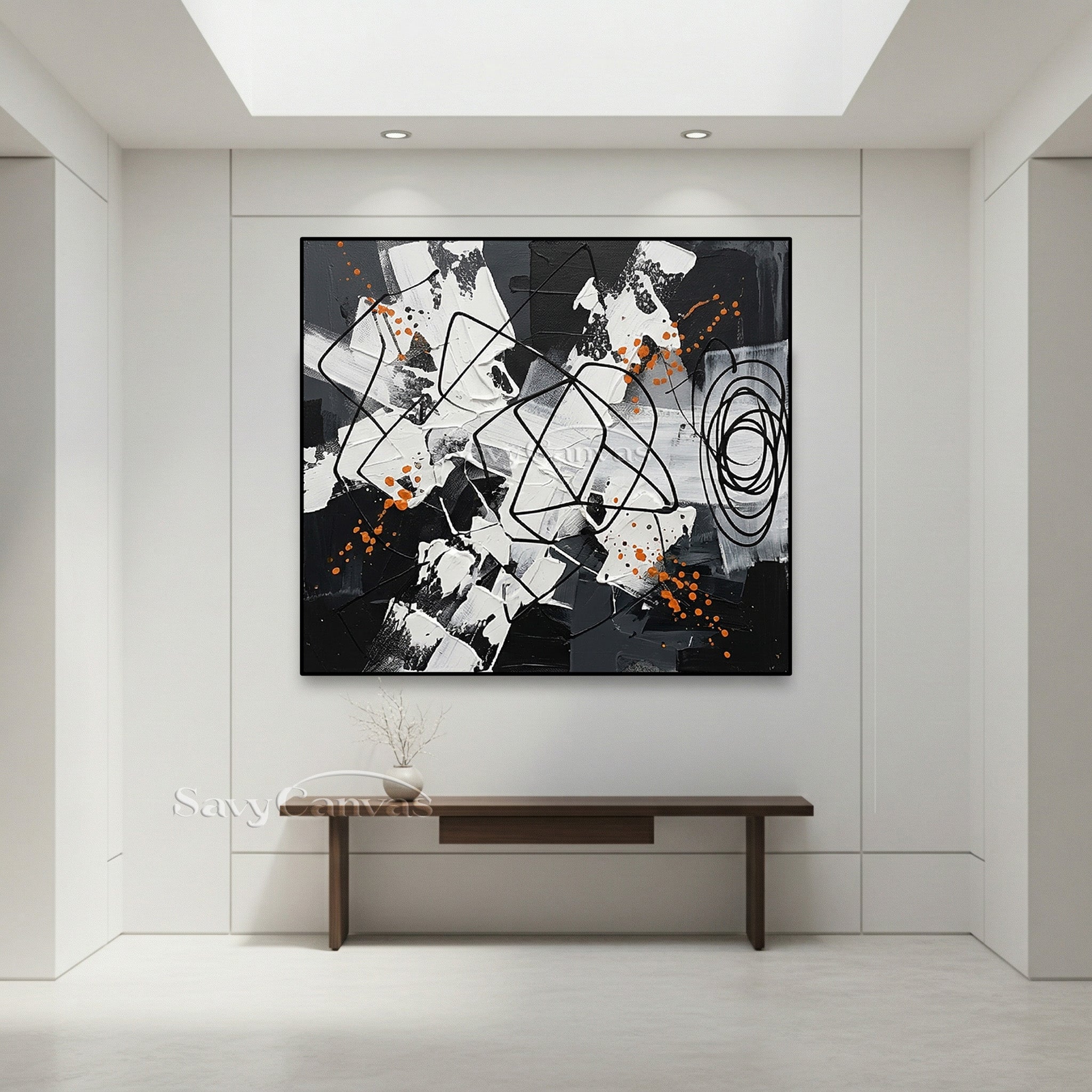 Original Pollock-Style Drip Oil Painting | Hand-Painted Canvas Art #JJ 452