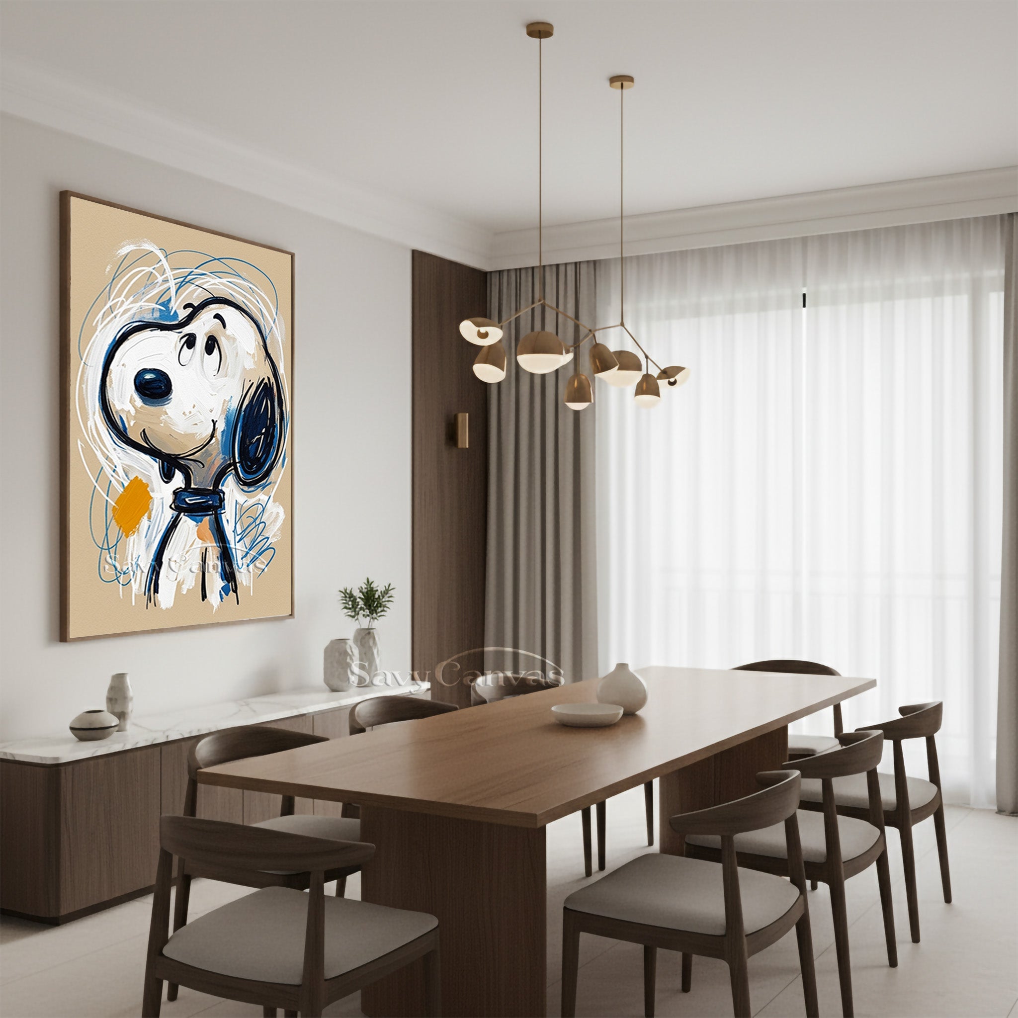 Modern Pop Art Dog Canvas Print | Street Art Style Wall Decor #AA 525