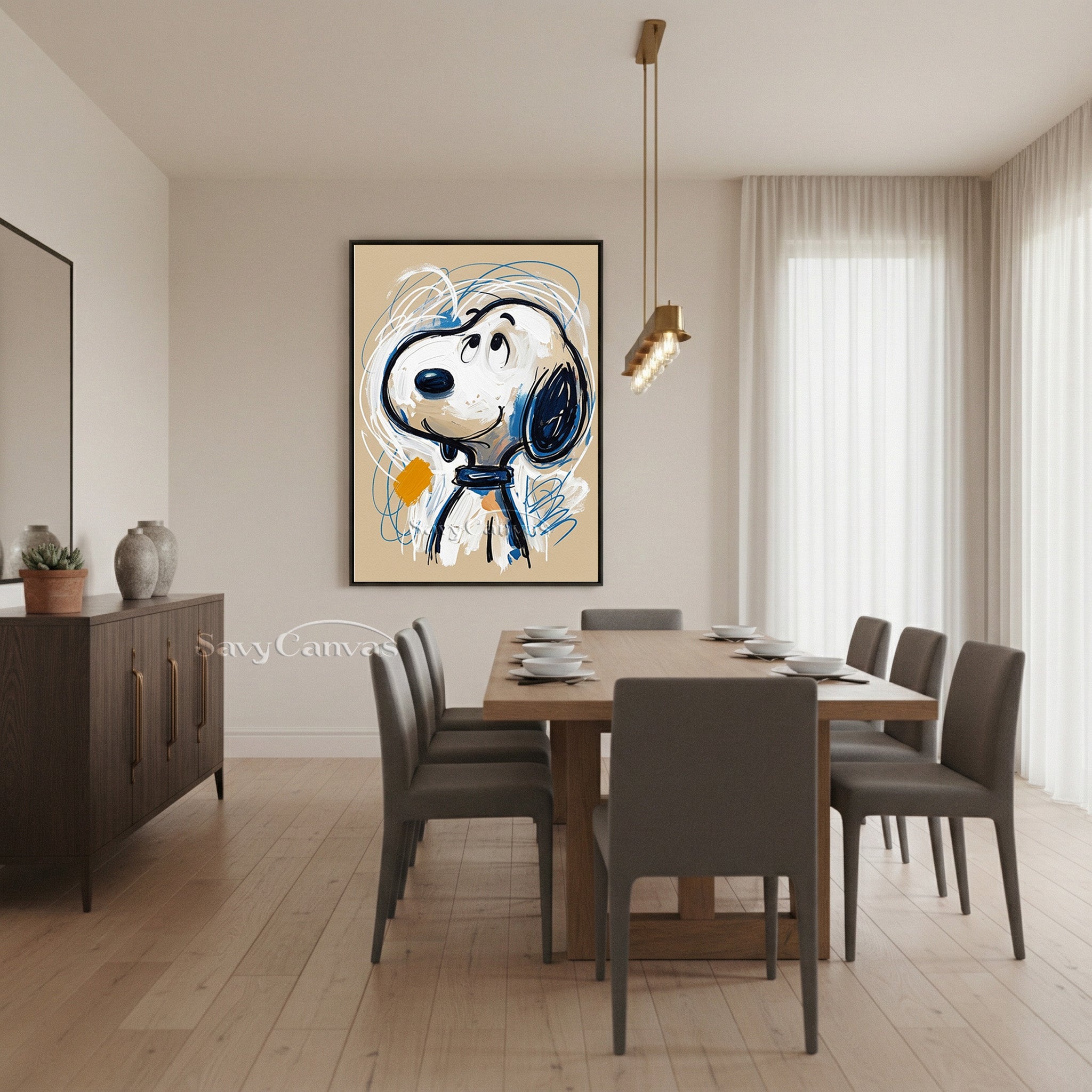 Modern Pop Art Dog Canvas Print | Street Art Style Wall Decor #AA 525