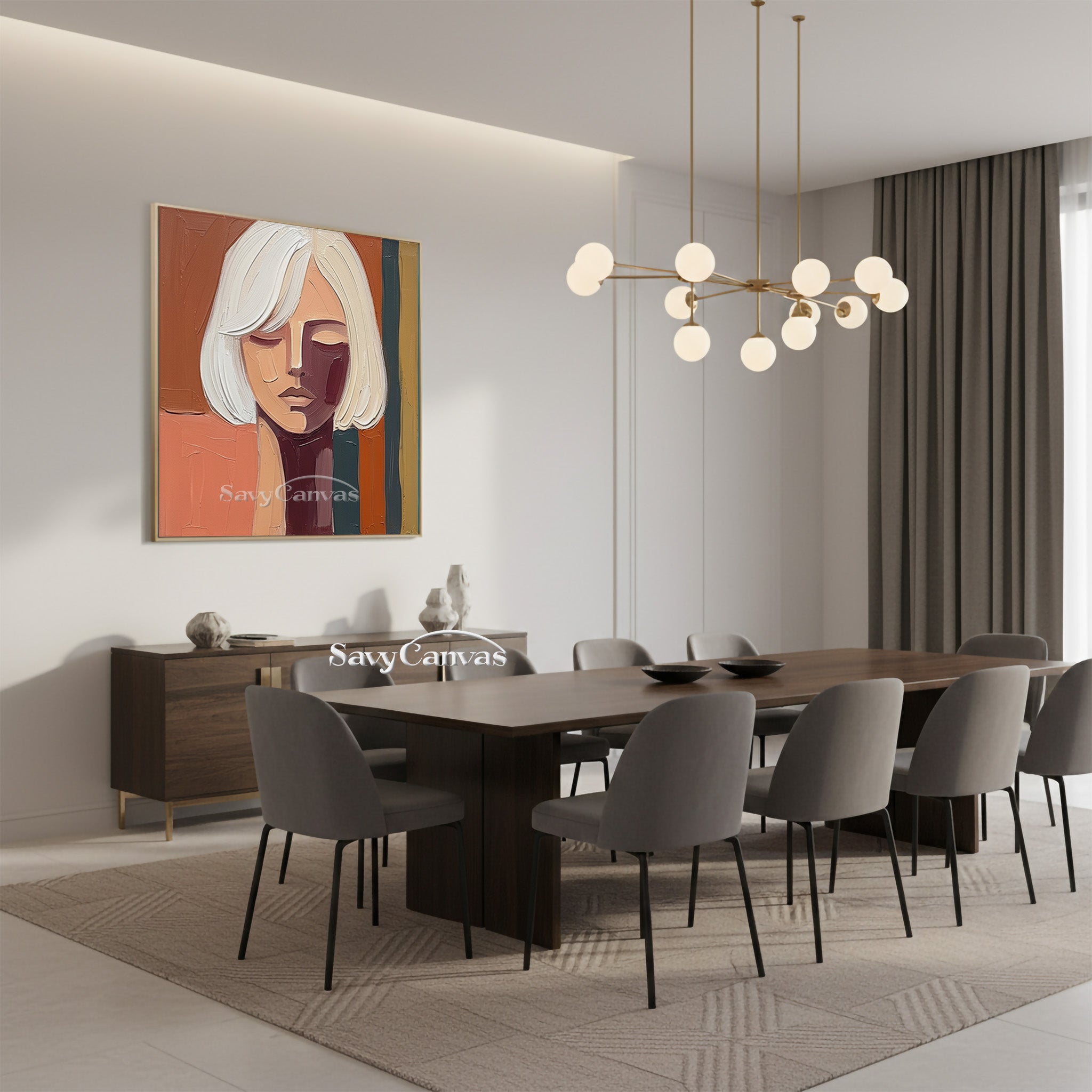 Hand-Painted Contemporary Portrait Painting #SS 103