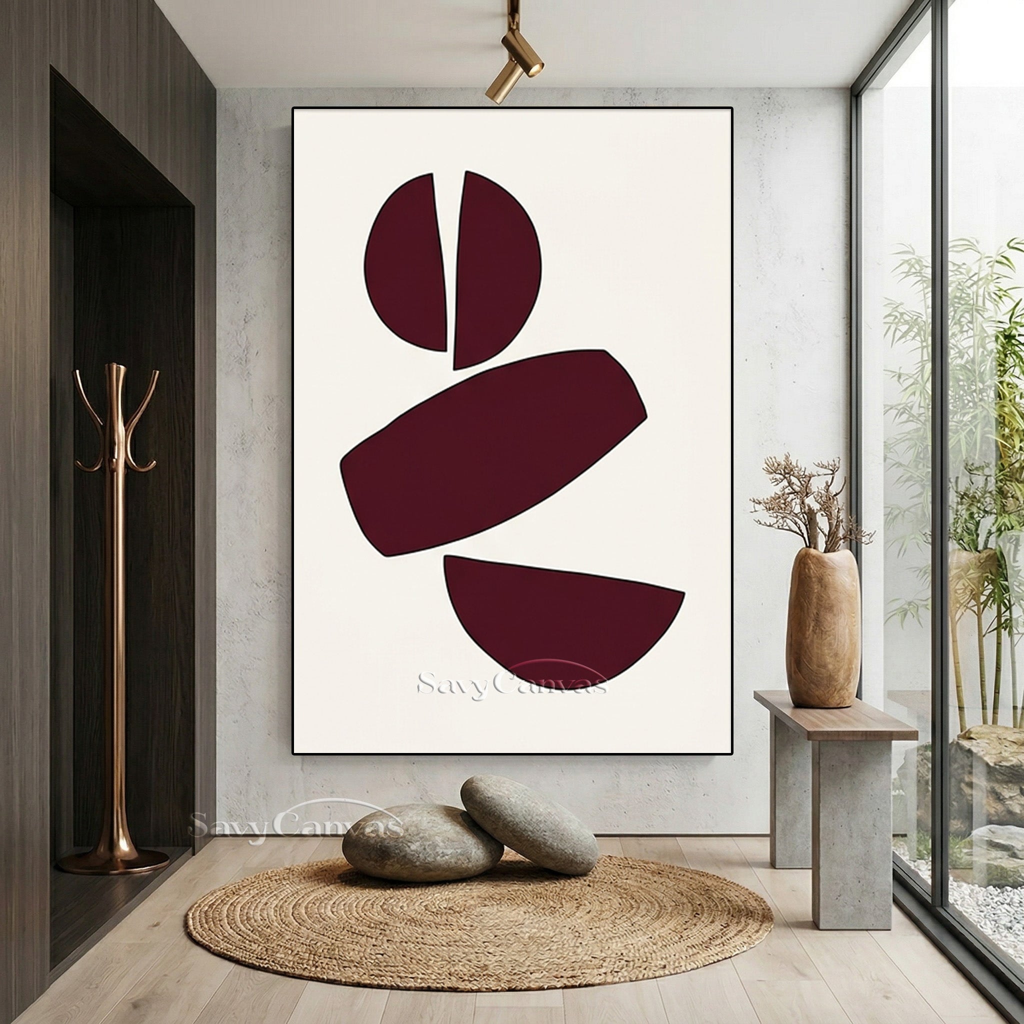 Minimalist Balancing Shapes Art | Zen Abstract Painting #AA 503