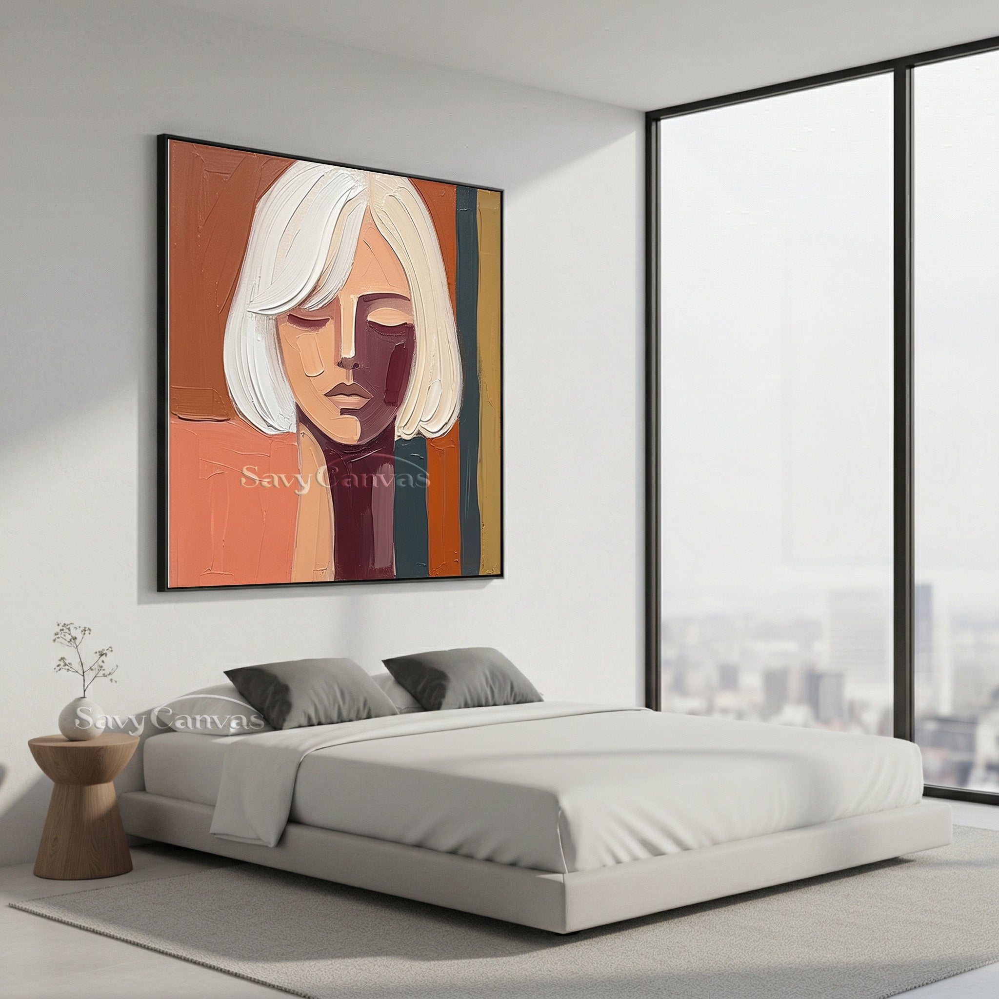 Hand-Painted Contemporary Portrait Painting #SS 103