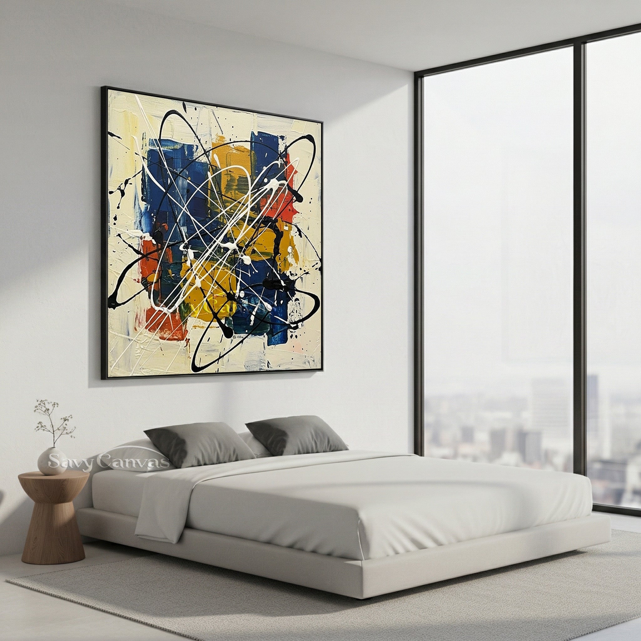 Colorful Abstract Expressionist Canvas Art | Modern Living Room Decor #AA 527