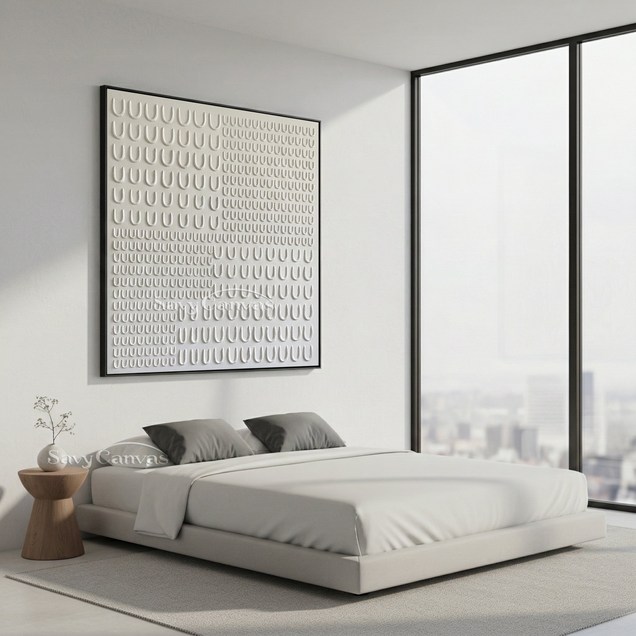 3D White Plaster Art | Minimalist Sculptural Painting #AA 495