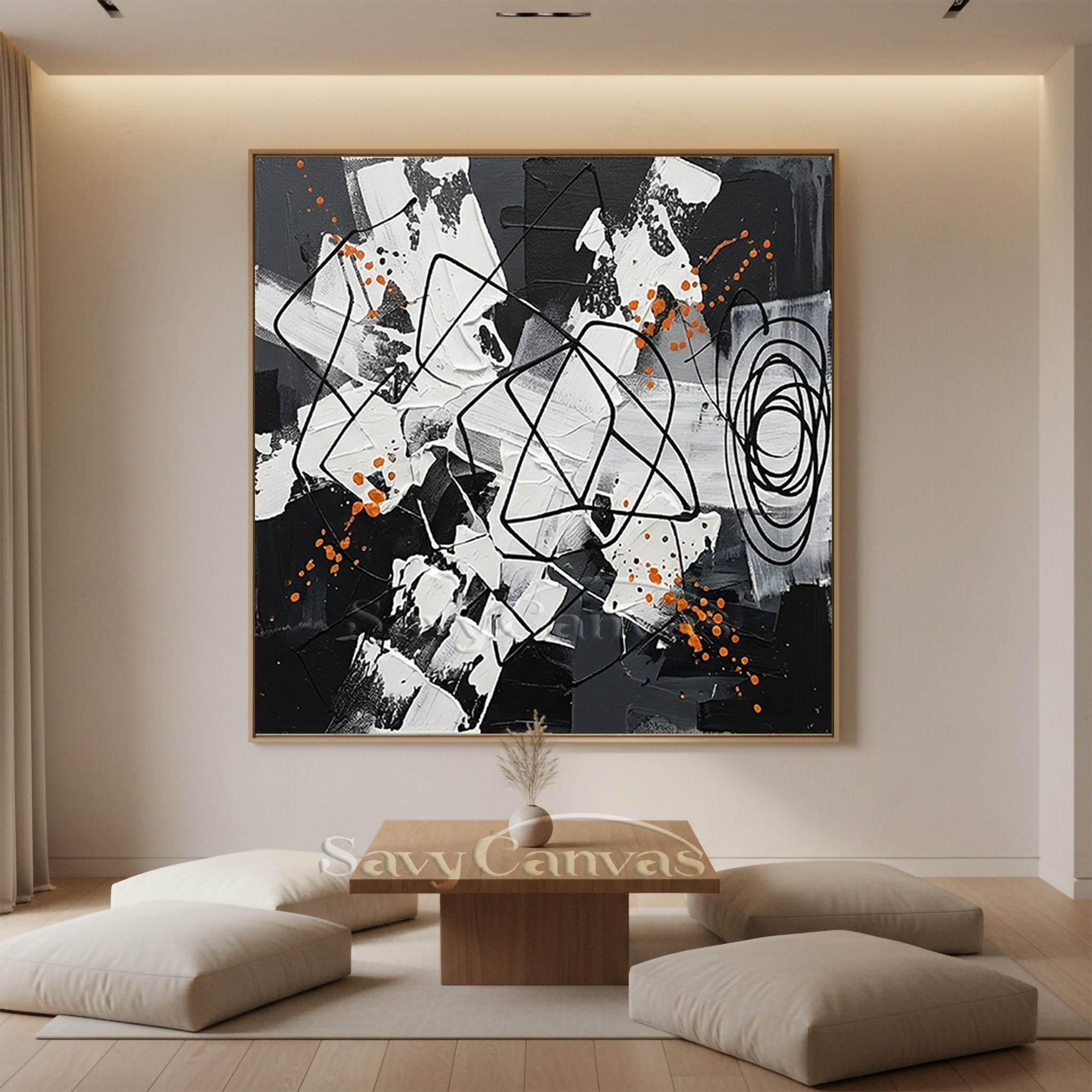 Original Pollock-Style Drip Oil Painting | Hand-Painted Canvas Art #JJ 452