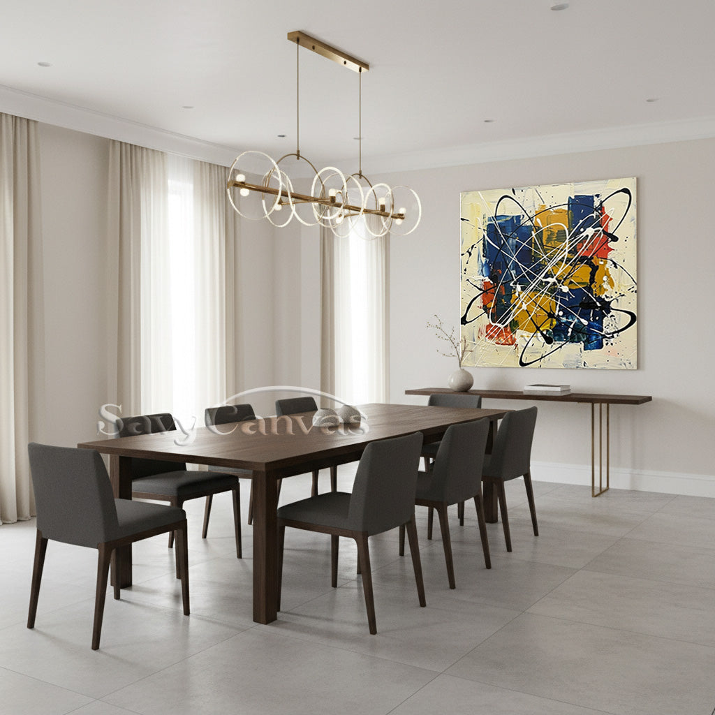 Colorful Abstract Expressionist Canvas Art | Modern Living Room Decor #AA 527