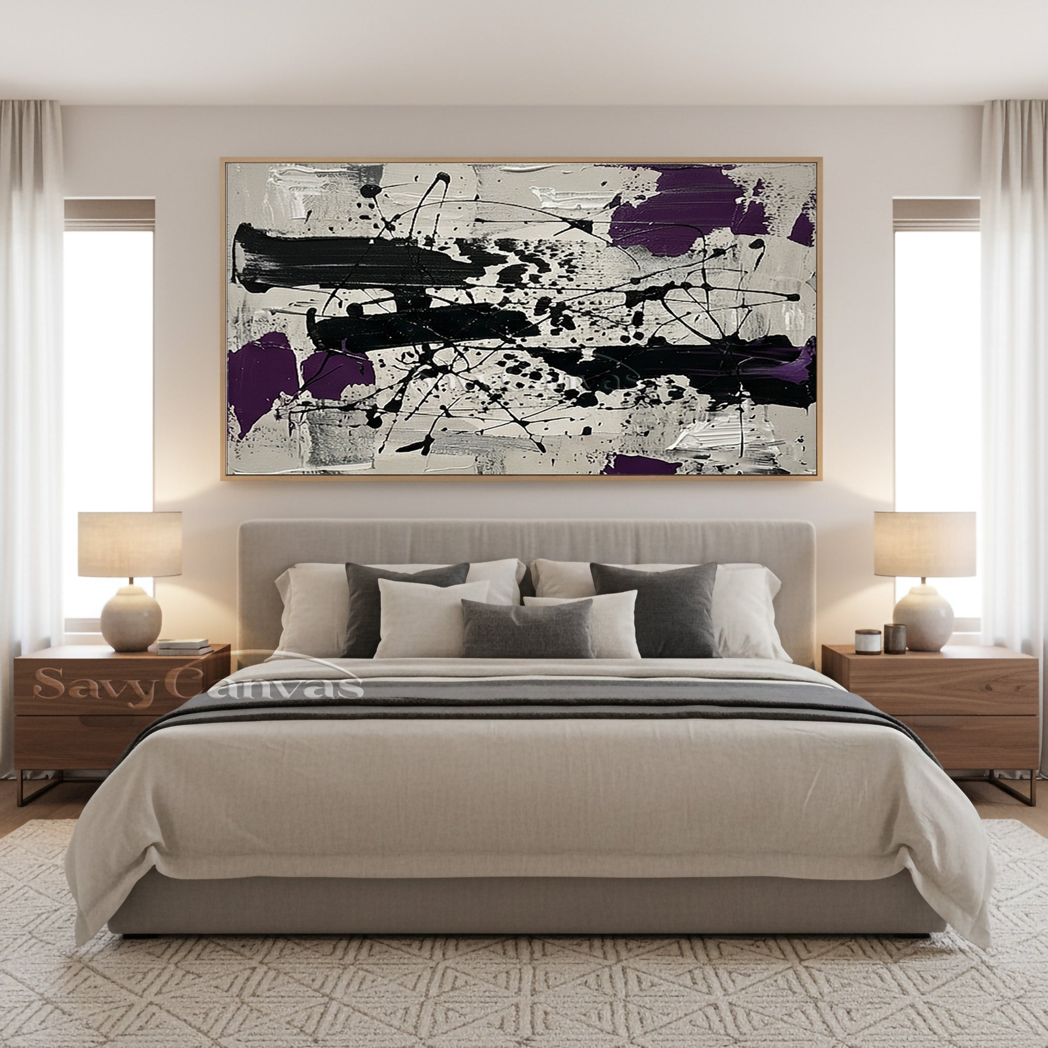 Original Pollock Style Drip Painting | Black & White Abstract #JJ 463