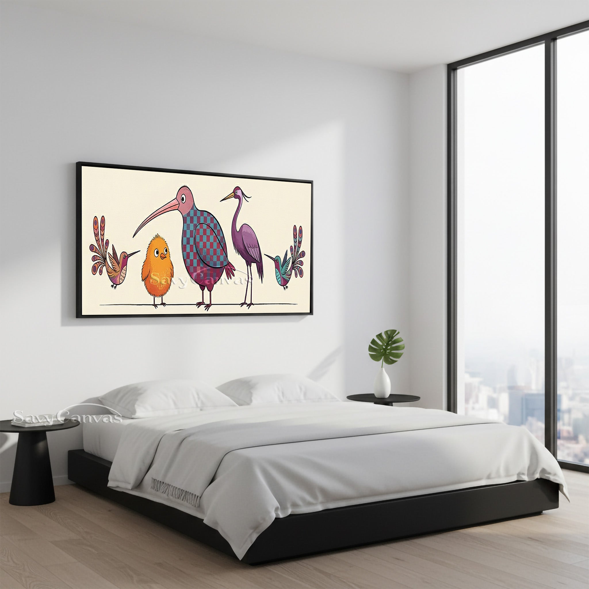 Modern Abstract Bird Illustration Painting | Unique Hand-Painted Art #SS 040