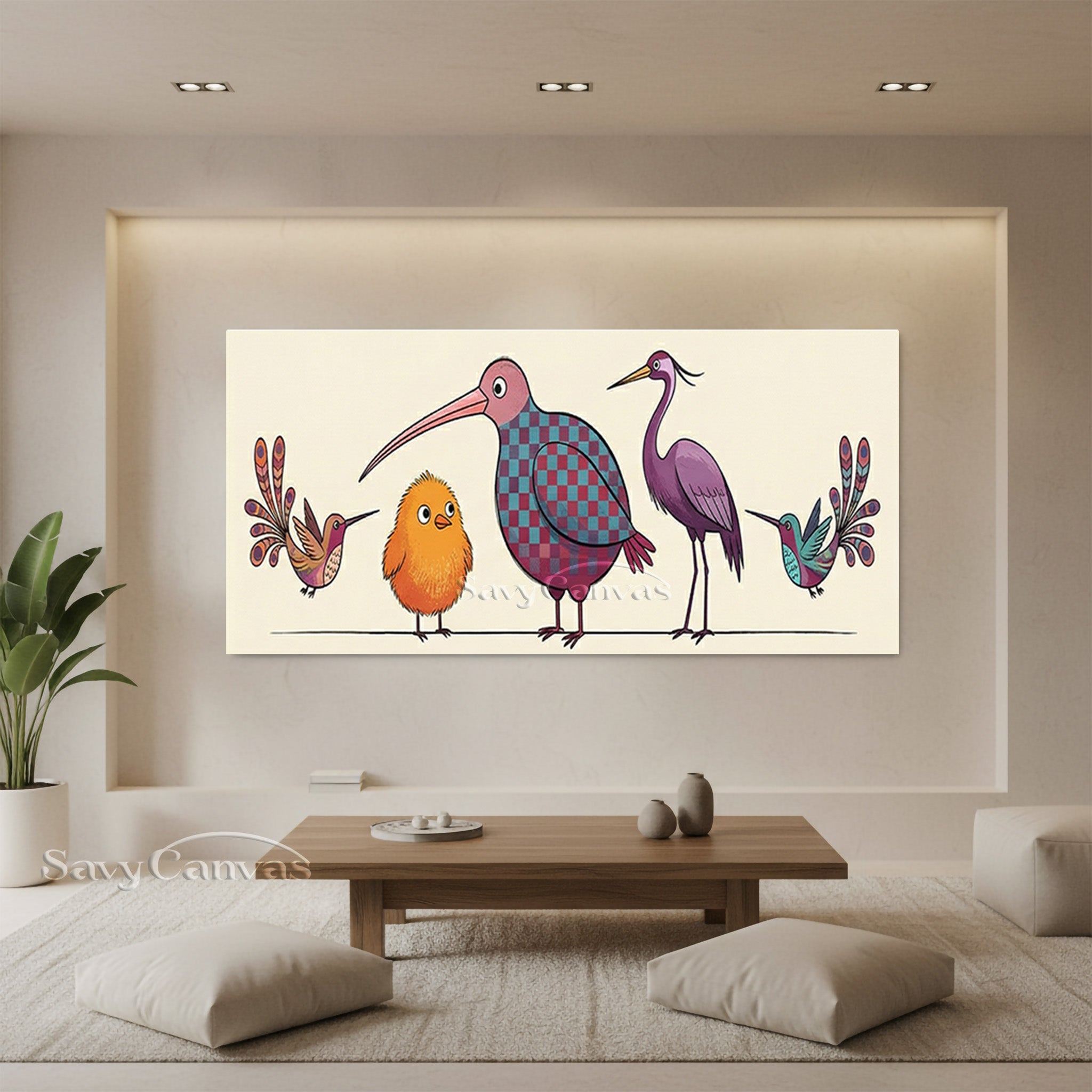 Modern Abstract Bird Illustration Painting | Unique Hand-Painted Art #SS 040