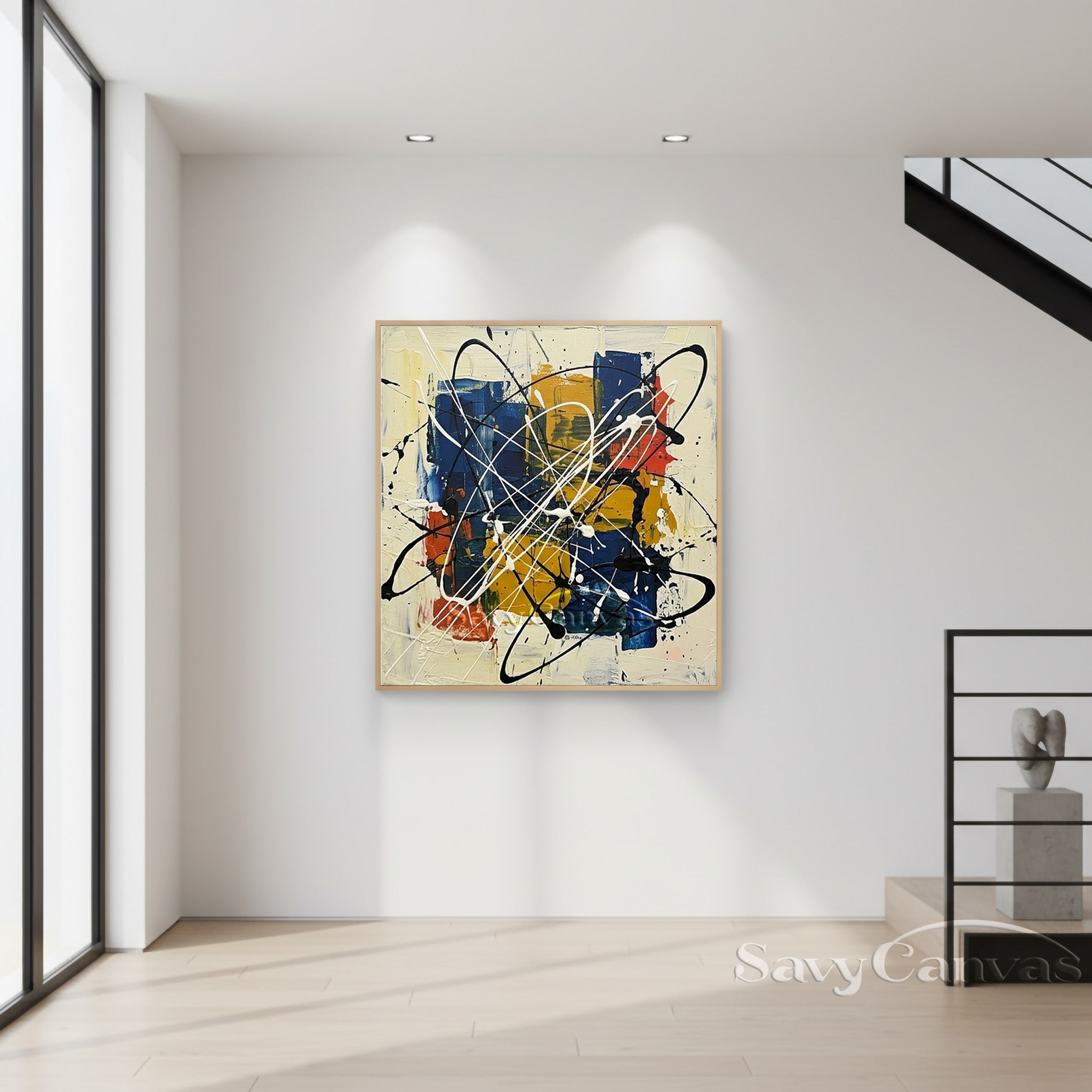 Colorful Abstract Expressionist Canvas Art | Modern Living Room Decor #AA 527