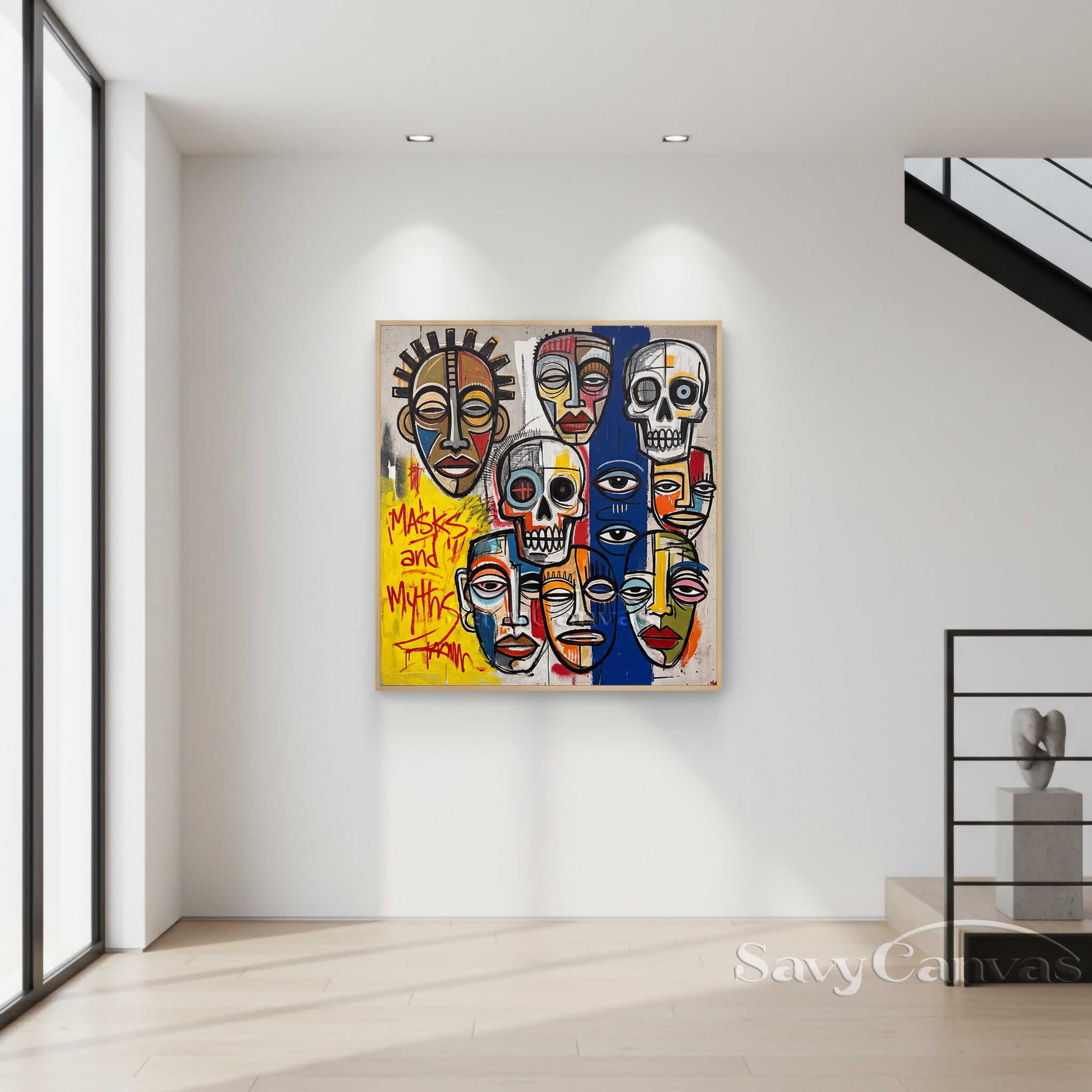 Masks & Myths Street Art Graffiti Oil Painting on Canvas #SS 051