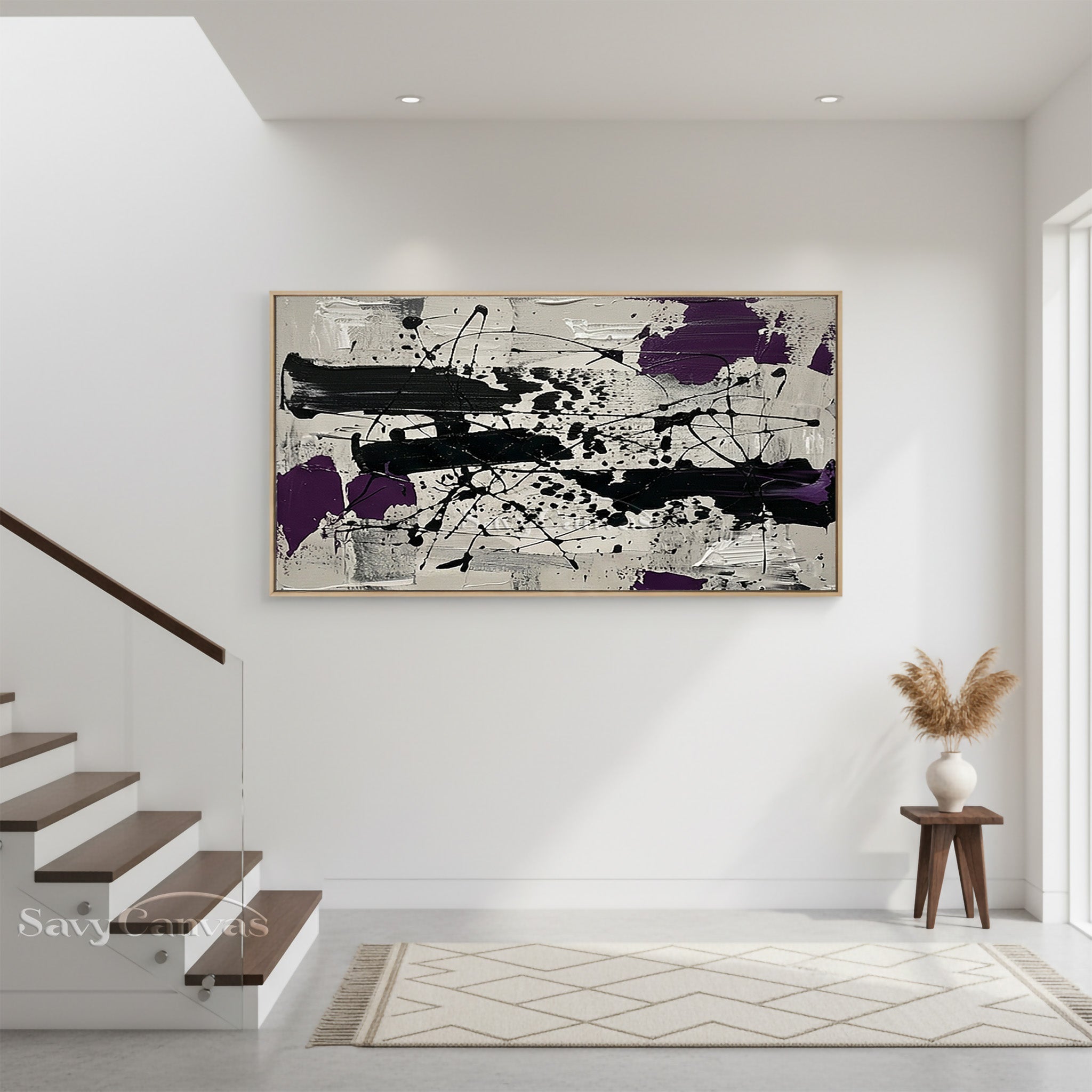 Original Pollock Style Drip Painting | Black & White Abstract #JJ 463